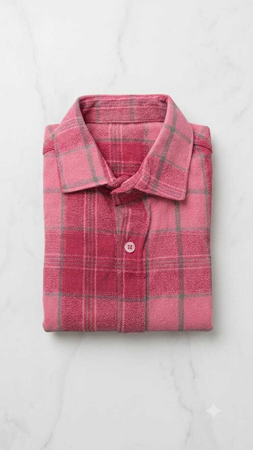 Image of thewearkey Men Checkered Casual Pink Shirt