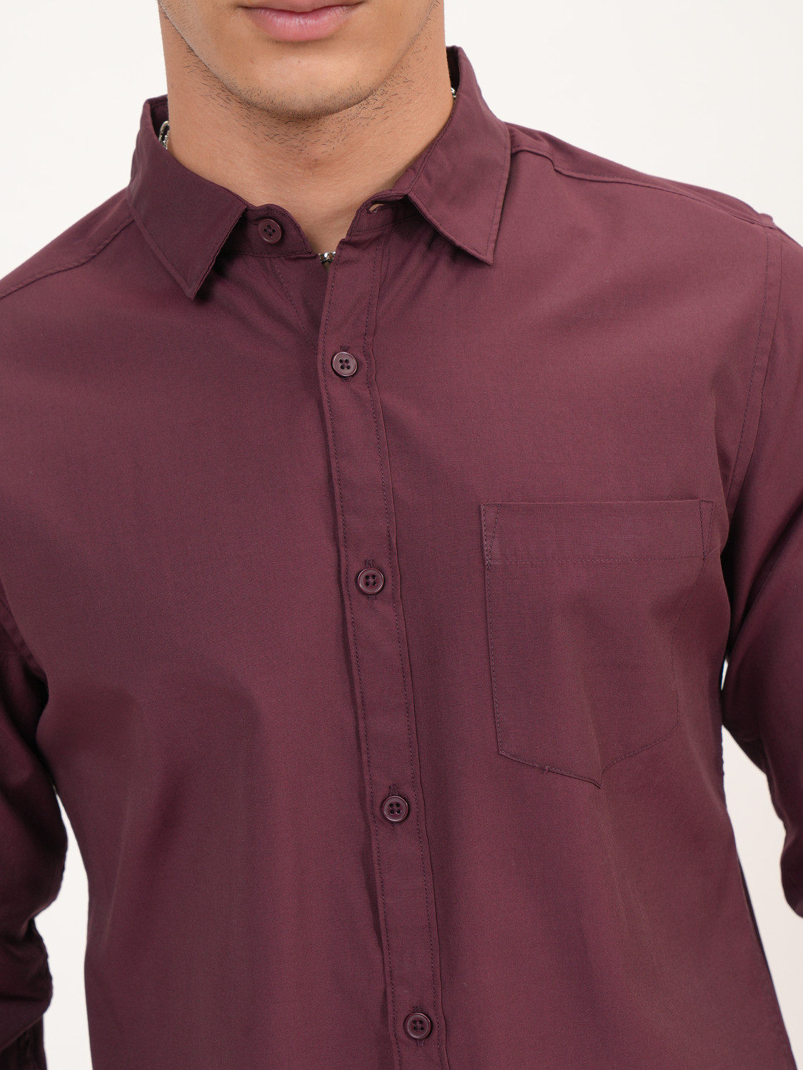 Image of HIGHLANDER Men Solid Formal Brown Shirt