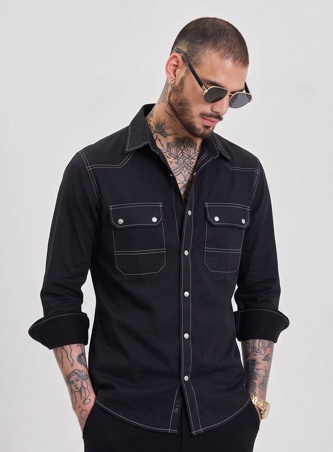 NIGAM Men's Black Casual Shirt - Image 1