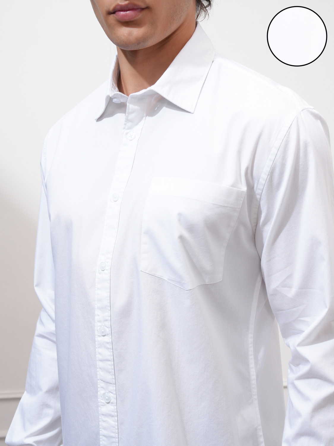 Image of KETCH Men Solid Casual White Shirt