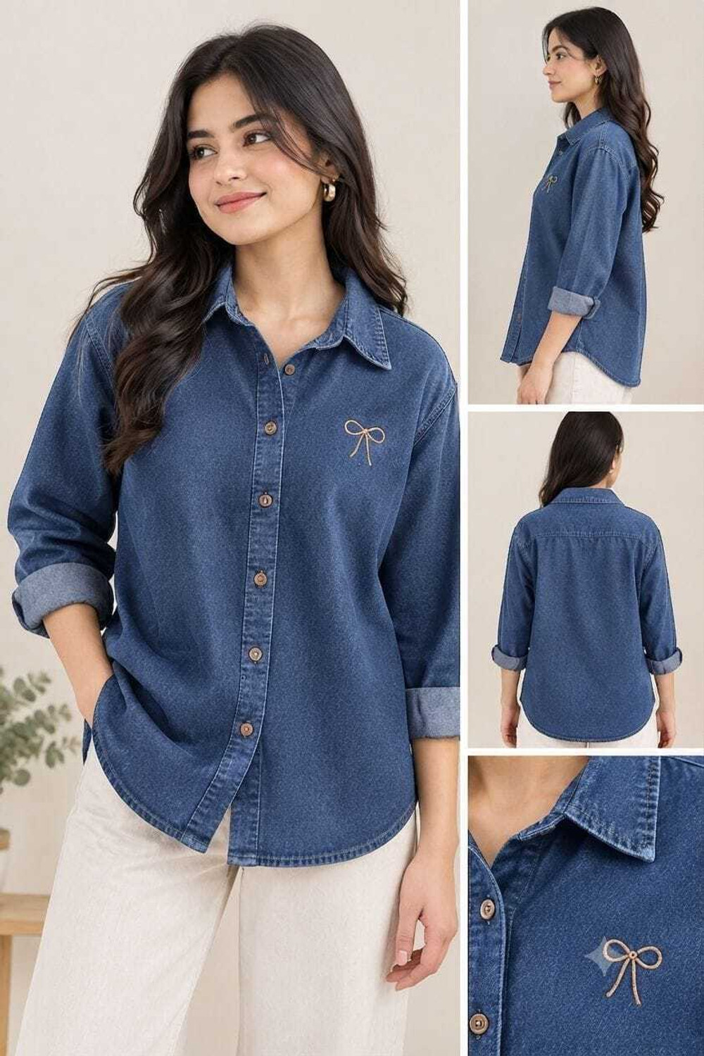 Image of buaGi collection Women Comfort Fit Washed Spread Collar Casual Shirt