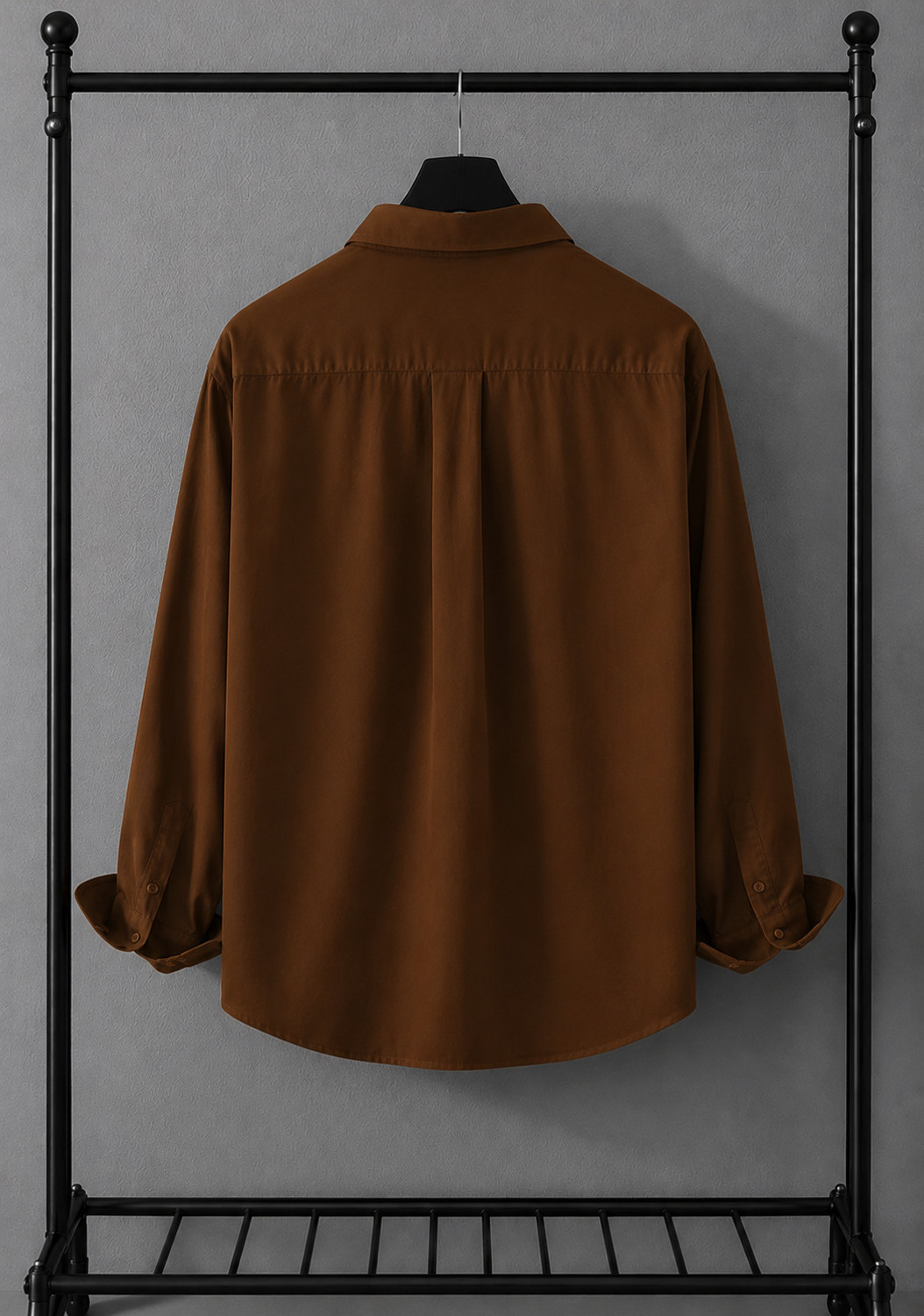 Image of TorontoCN Men Solid Casual Brown Shirt