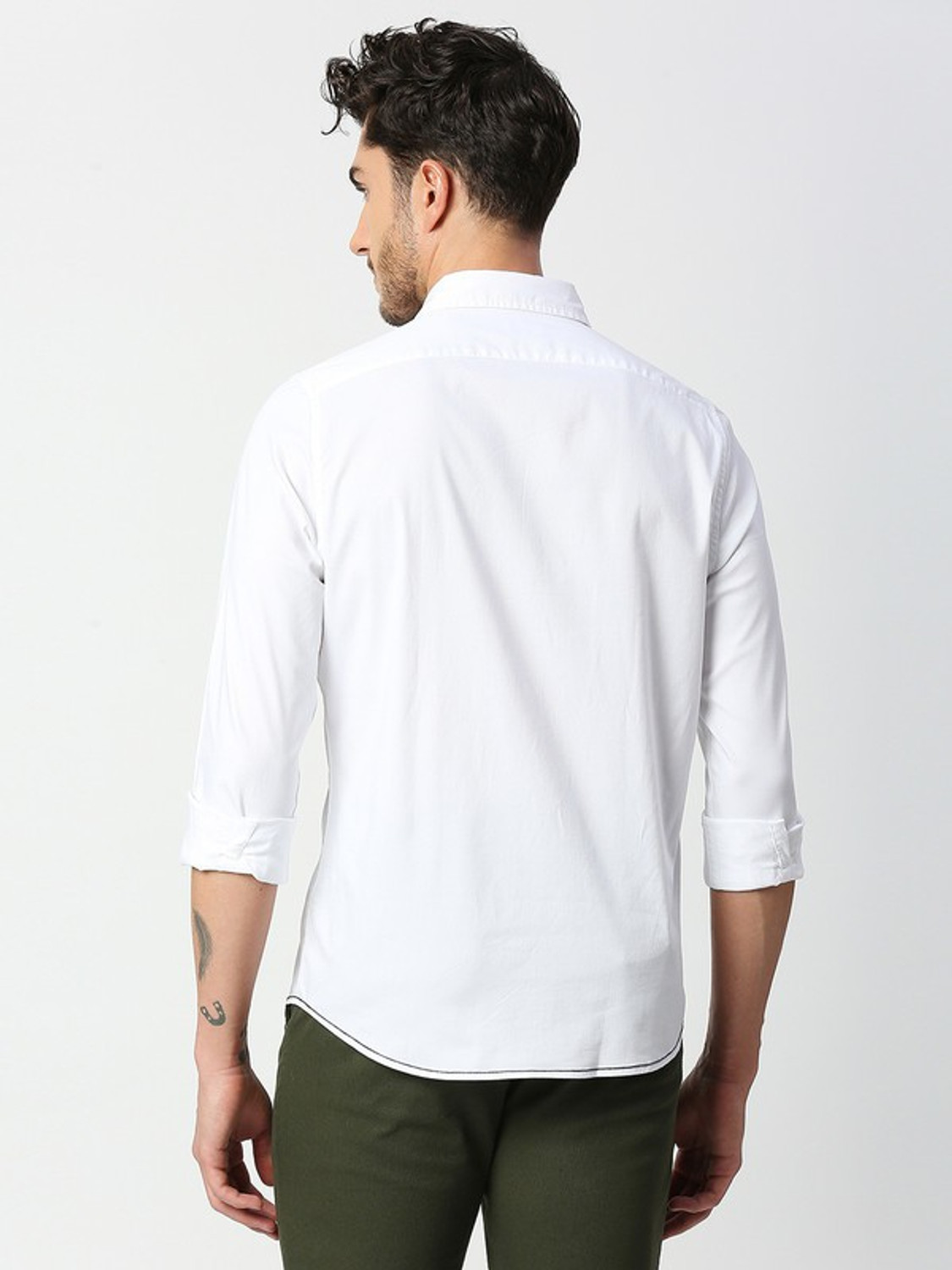 Image of THOMAS SCOTT Men Solid Casual White Shirt