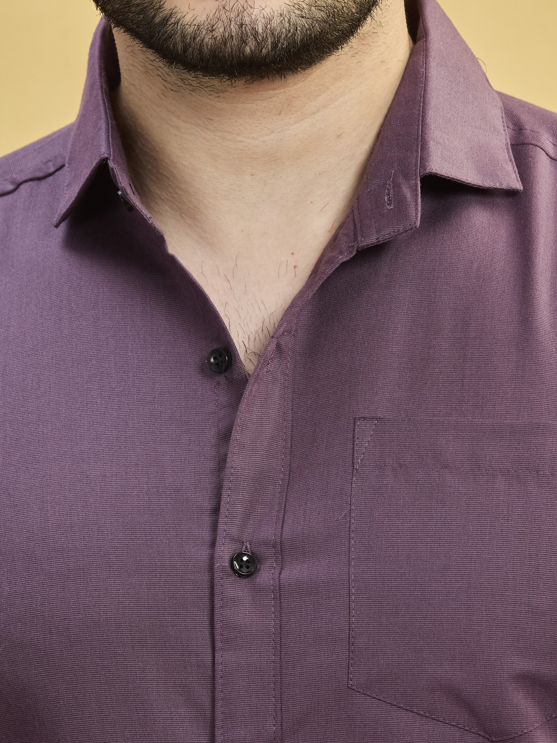 Image of STONEBERG Men Solid Formal Purple Shirt
