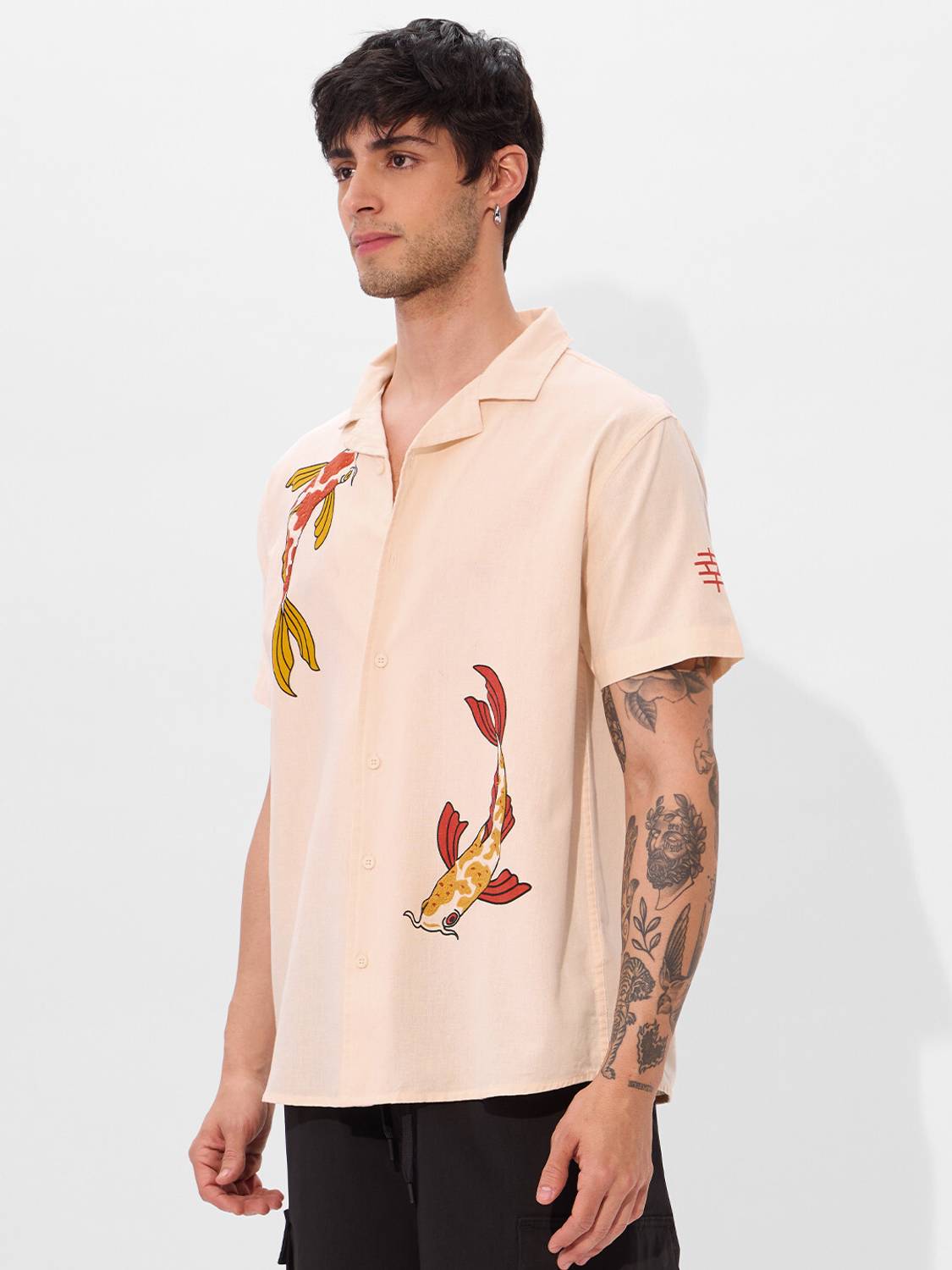 The Souled Store Men Beige Printed Casual Shirt - Image 3