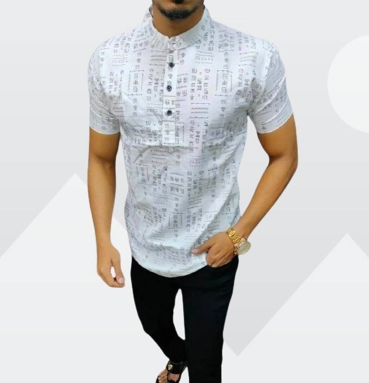 ISUEL FAB Men Floral Print Casual Black Shirt