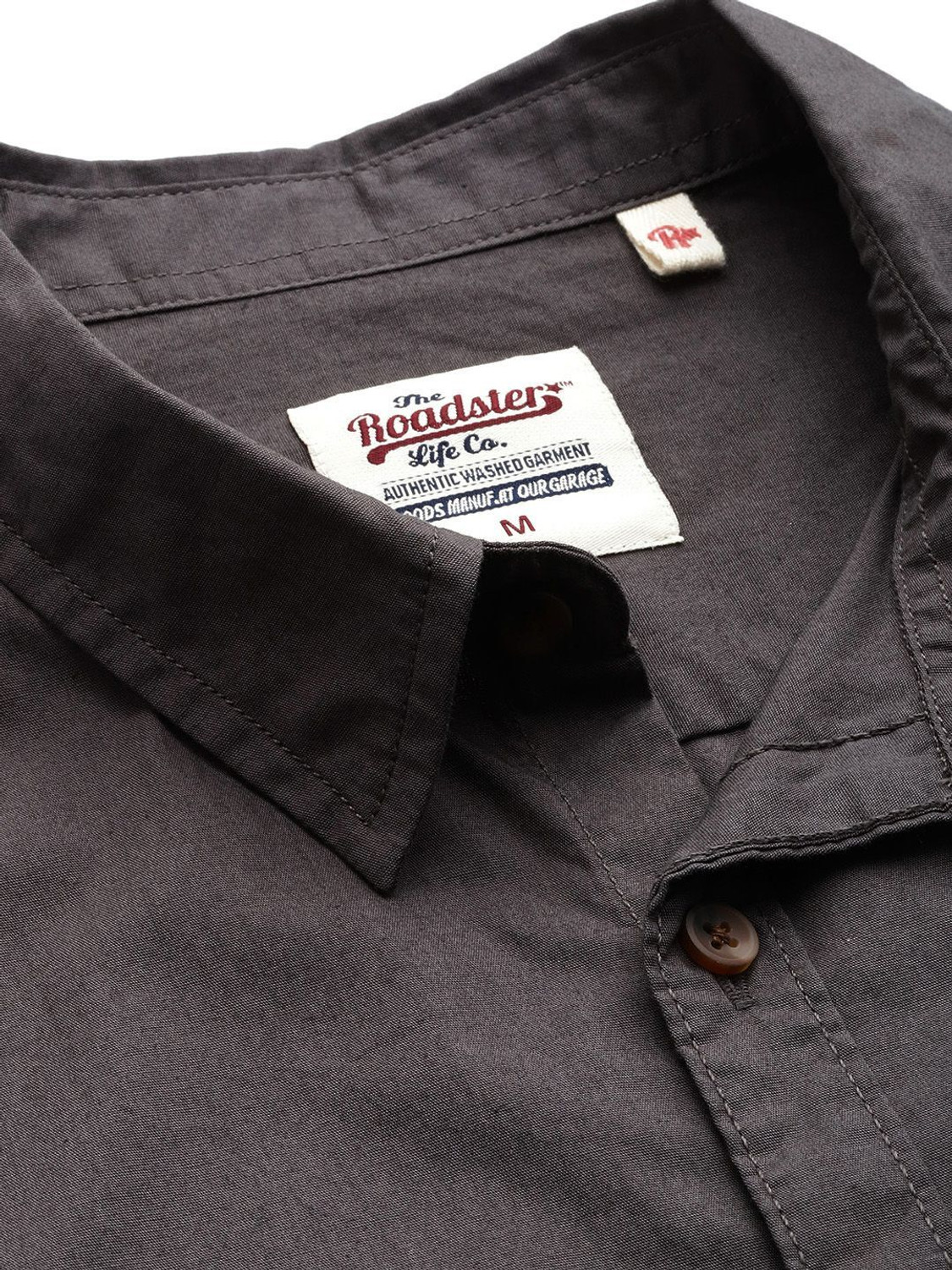Image of Roadster Men Solid Casual Grey Shirt