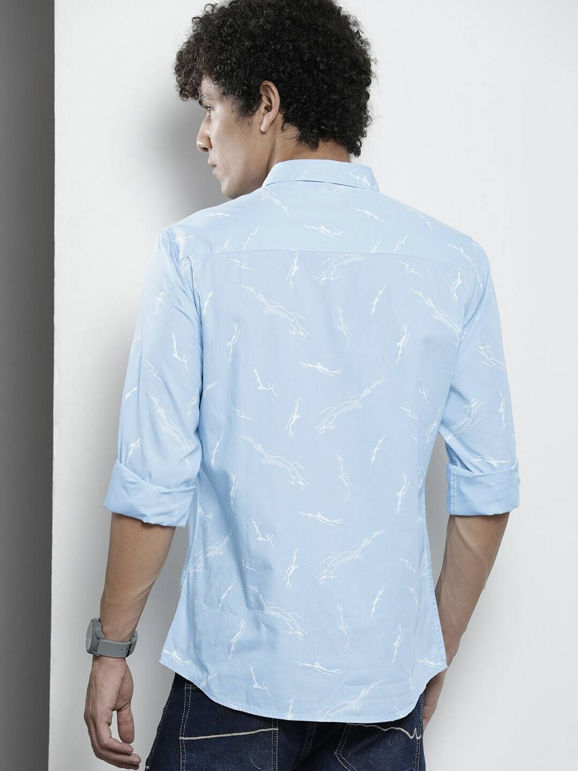 The Indian Garage Co. Men Light Blue Shirt - Image 4