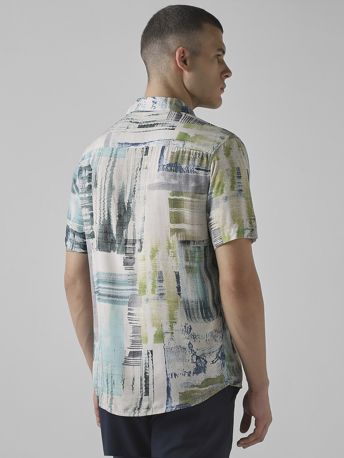 Image of MUFTI Men Printed Casual Multicolor Shirt