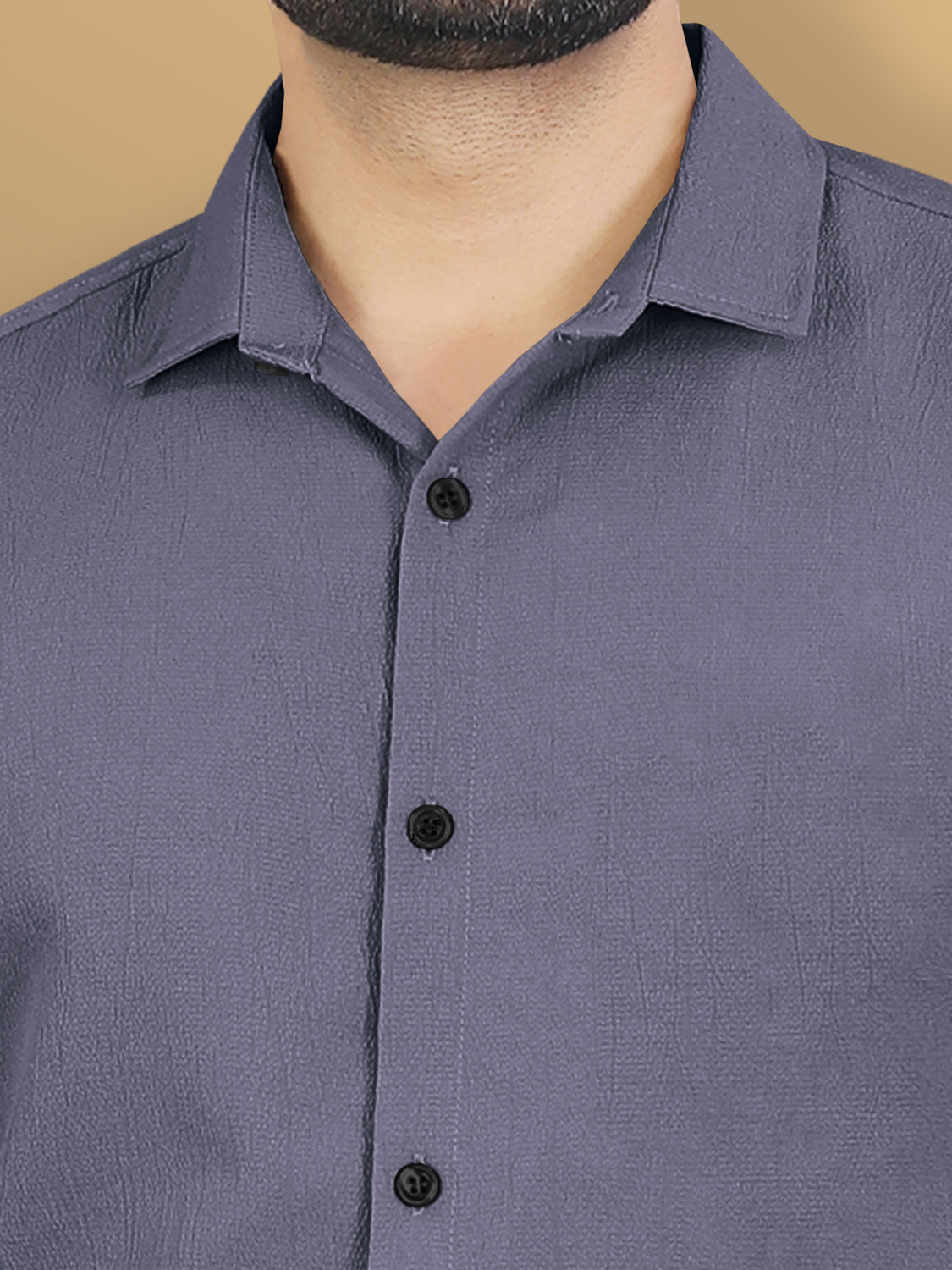 Image of VeBNoR Men Solid Casual Grey Shirt