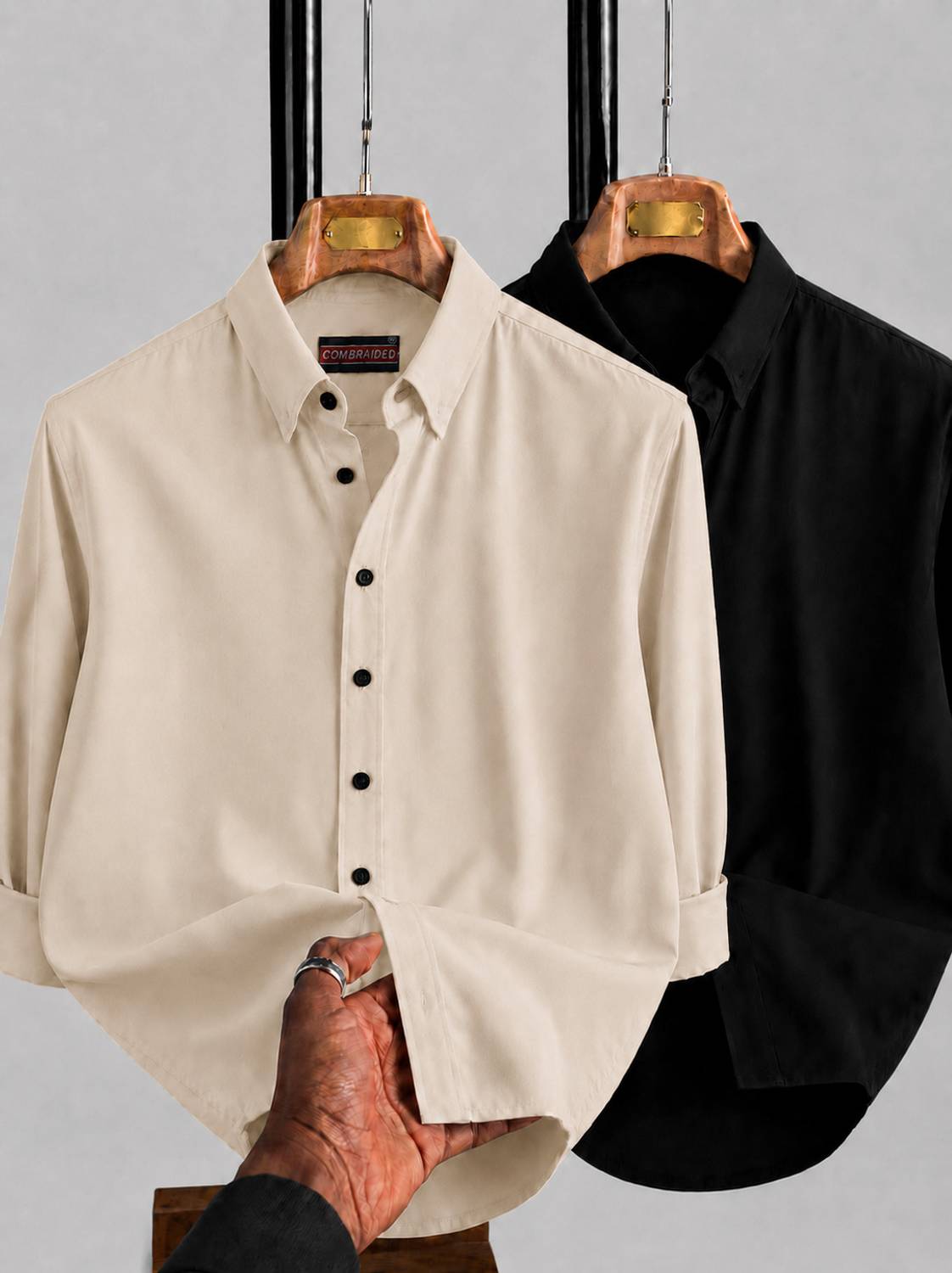 COMBRAIDED Men Solid Casual Multicolor Shirt