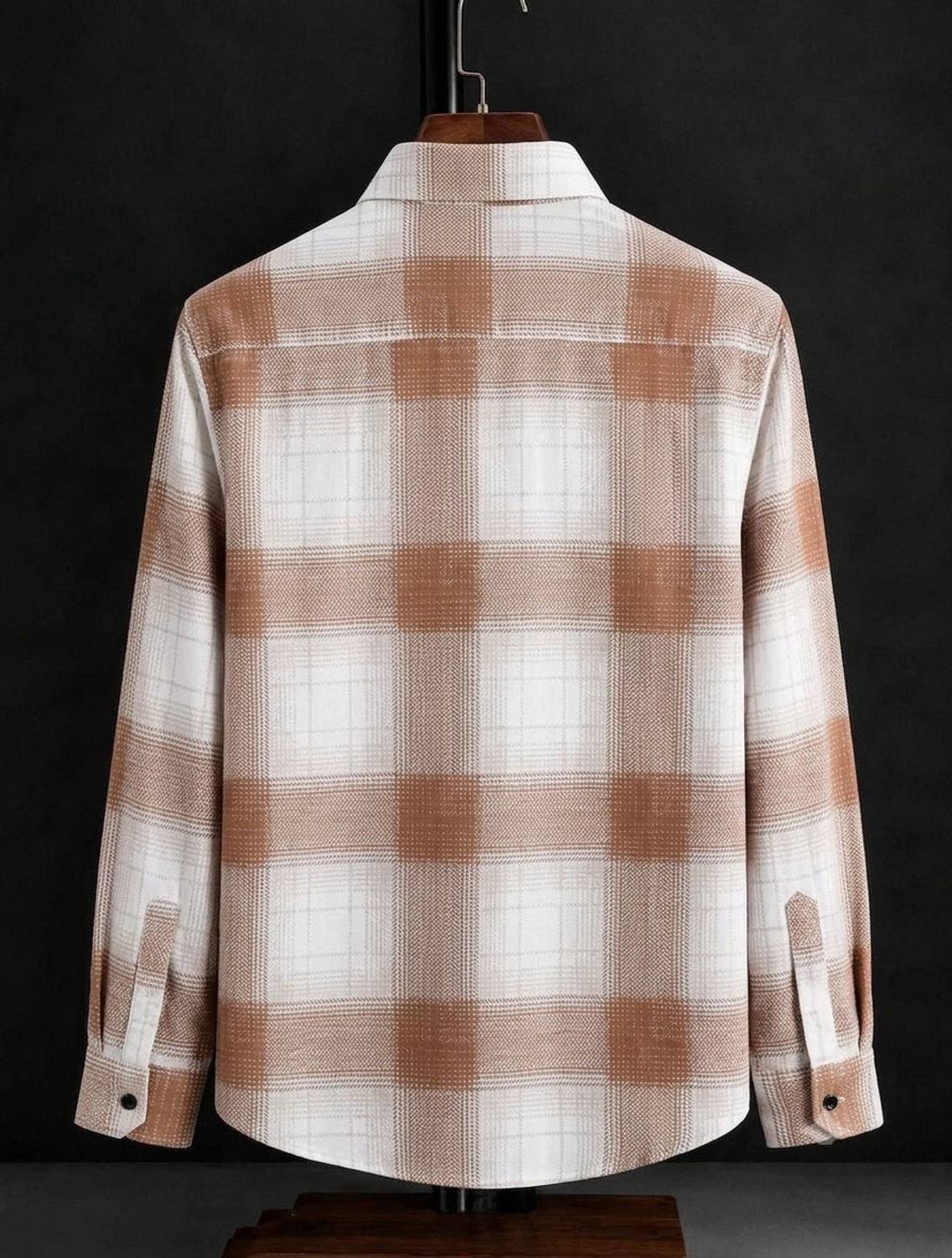 ZONANZA Men Checkered White, Brown Shirt - Image 2