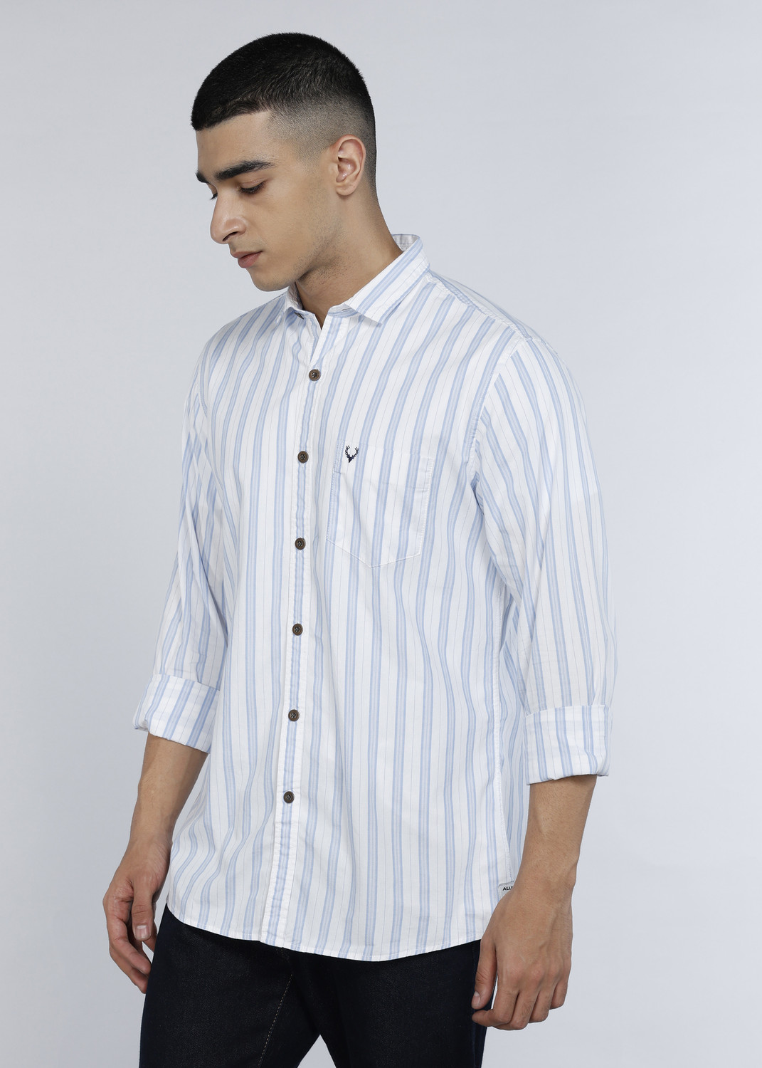 Image of Allen Solly Men Regular Fit Striped Casual Shirt