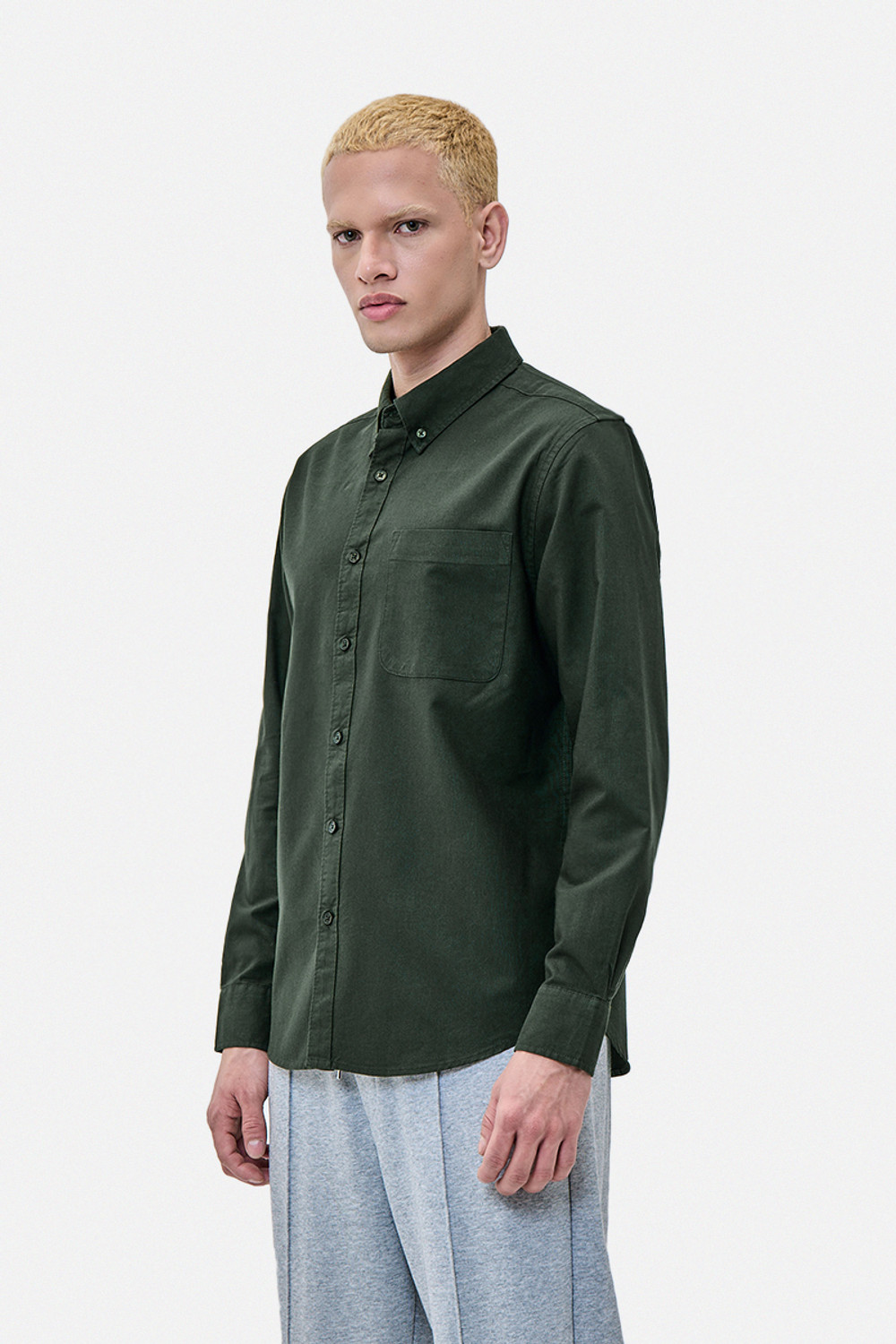 Image of Snitch Men Solid Casual Green Shirt