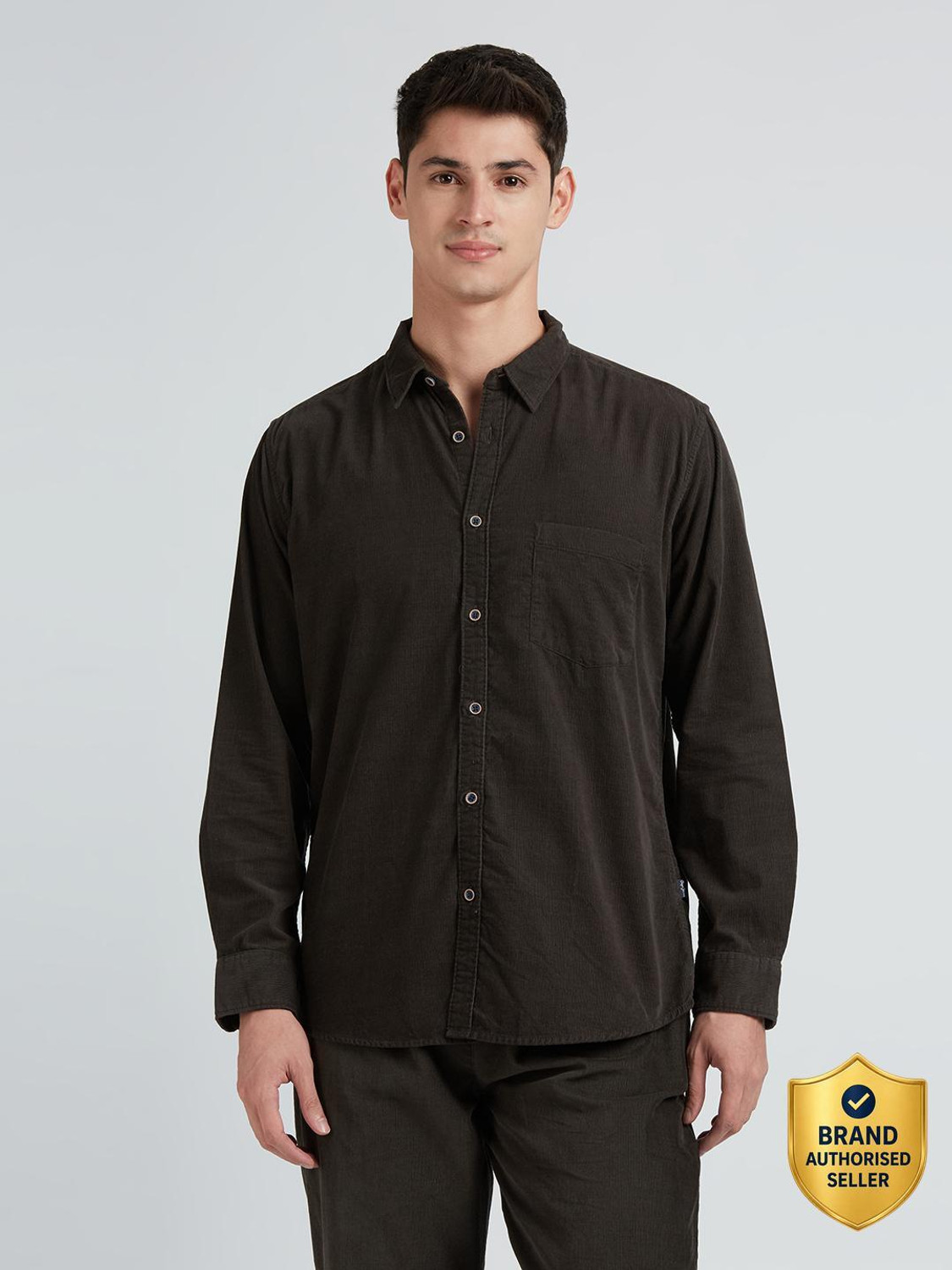 Image of Pepe Jeans Men Solid Casual Grey Shirt