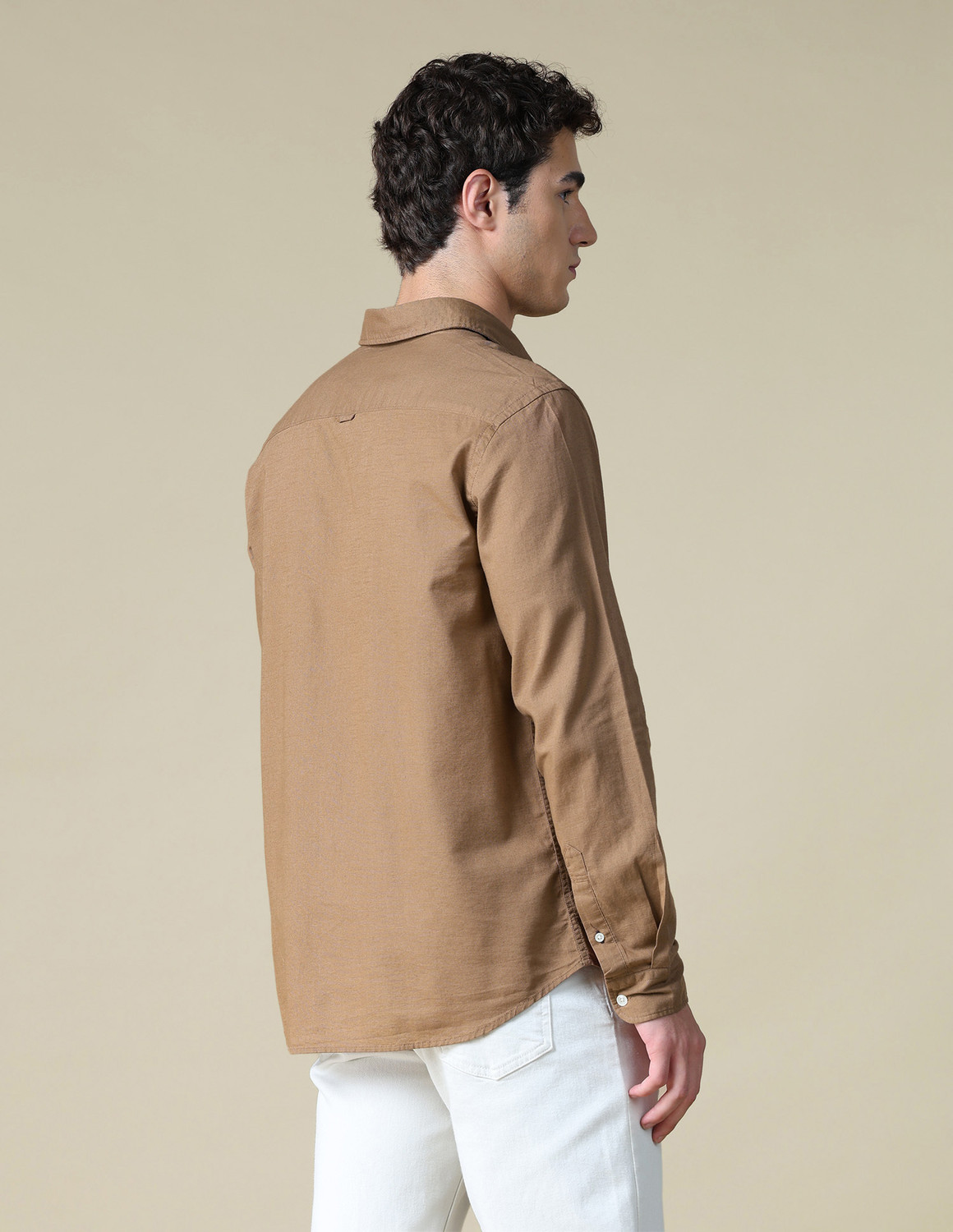 Image of U.S. Polo Assn. Denim Co. Men Embroidered Casual Brown Shirt