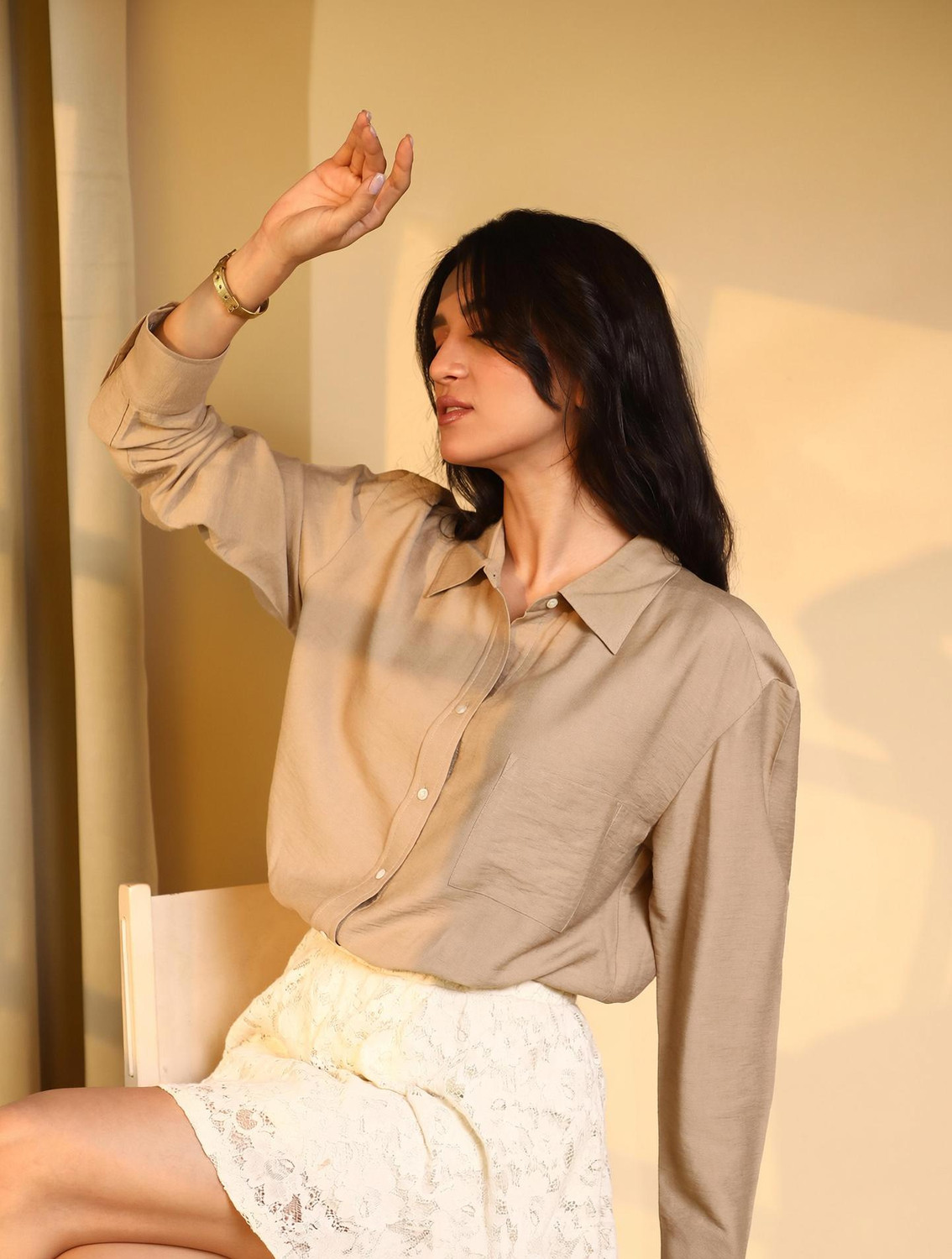 Image of PINACOLADA Women Solid Casual Brown Shirt