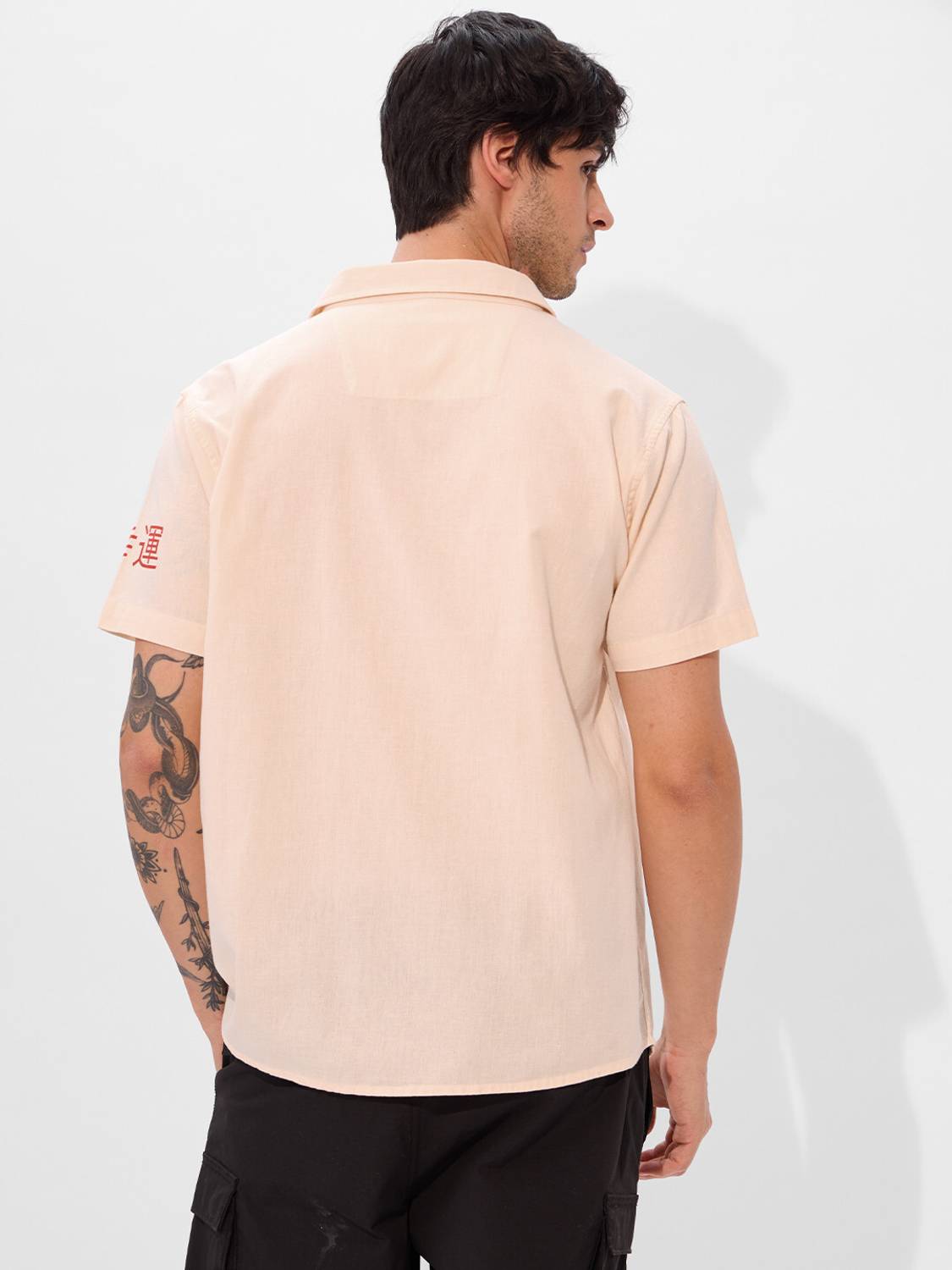 The Souled Store Men Beige Printed Casual Shirt - Image 2
