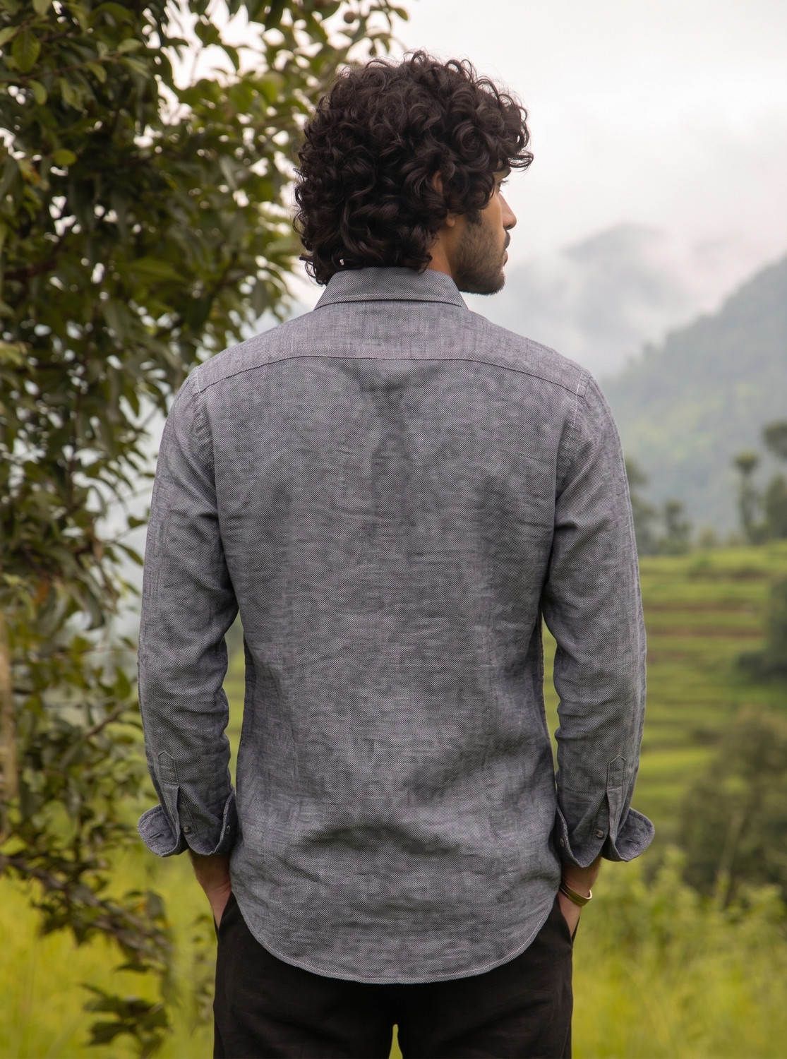 Image of METRONAUT Men Solid Casual Grey Shirt