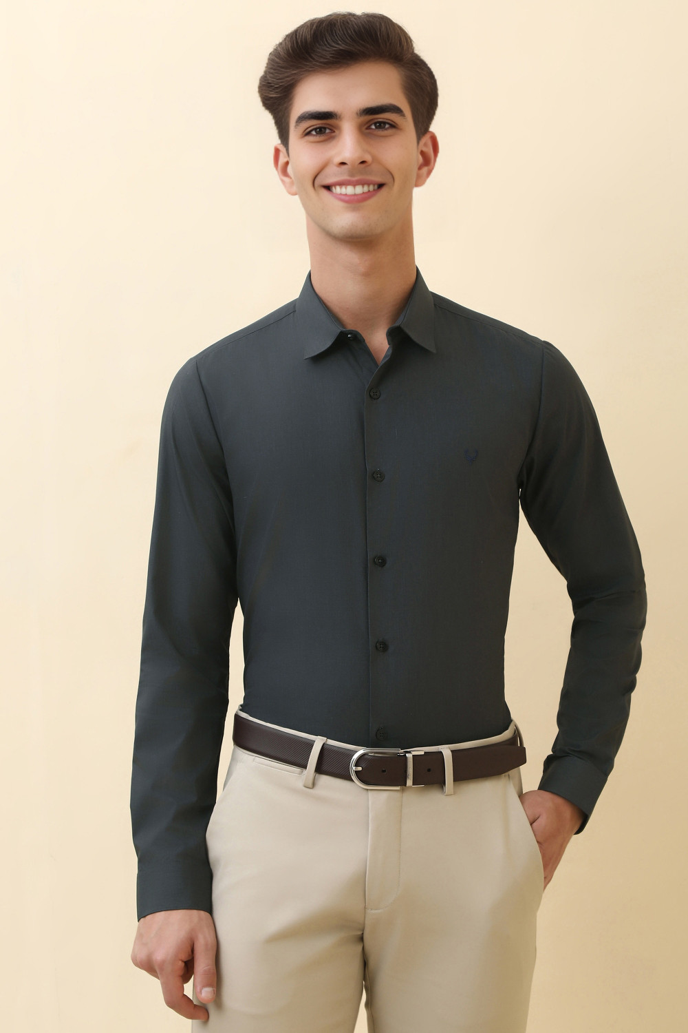 Image of Allen Solly Men Solid Casual Multicolor Shirt
