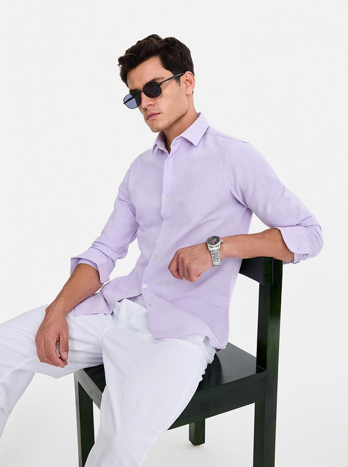 Snitch Men Solid Casual Purple Shirt