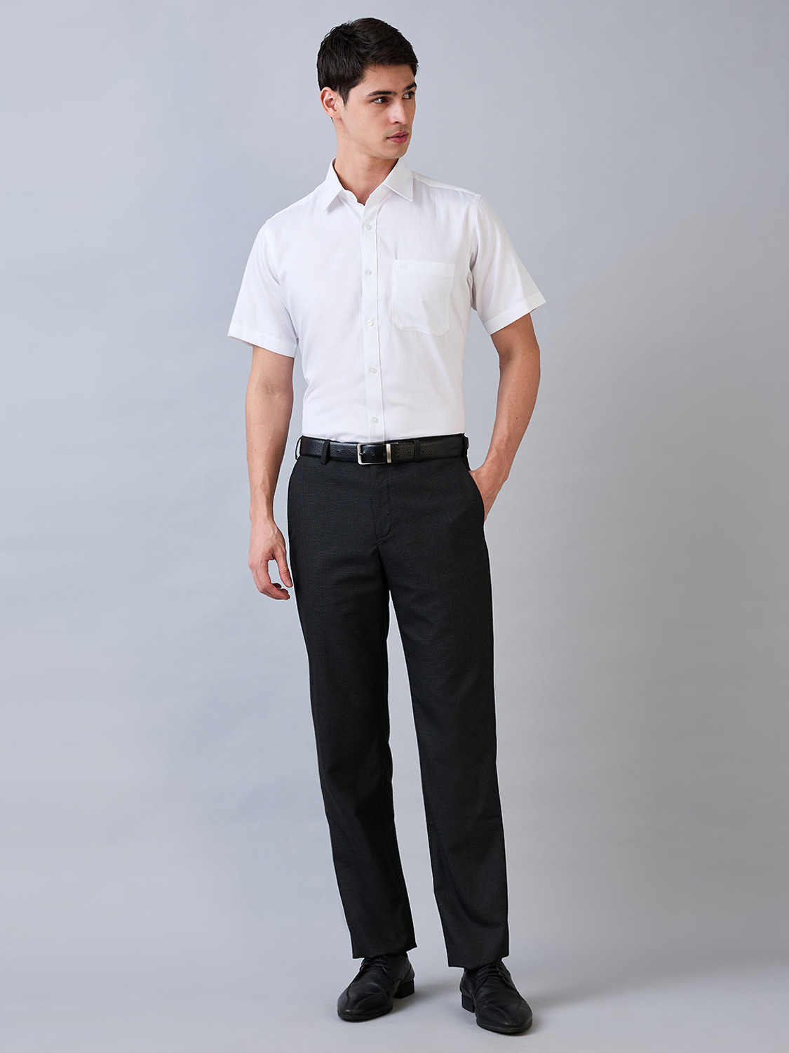 Image of Raymond Men Solid Formal White Shirt