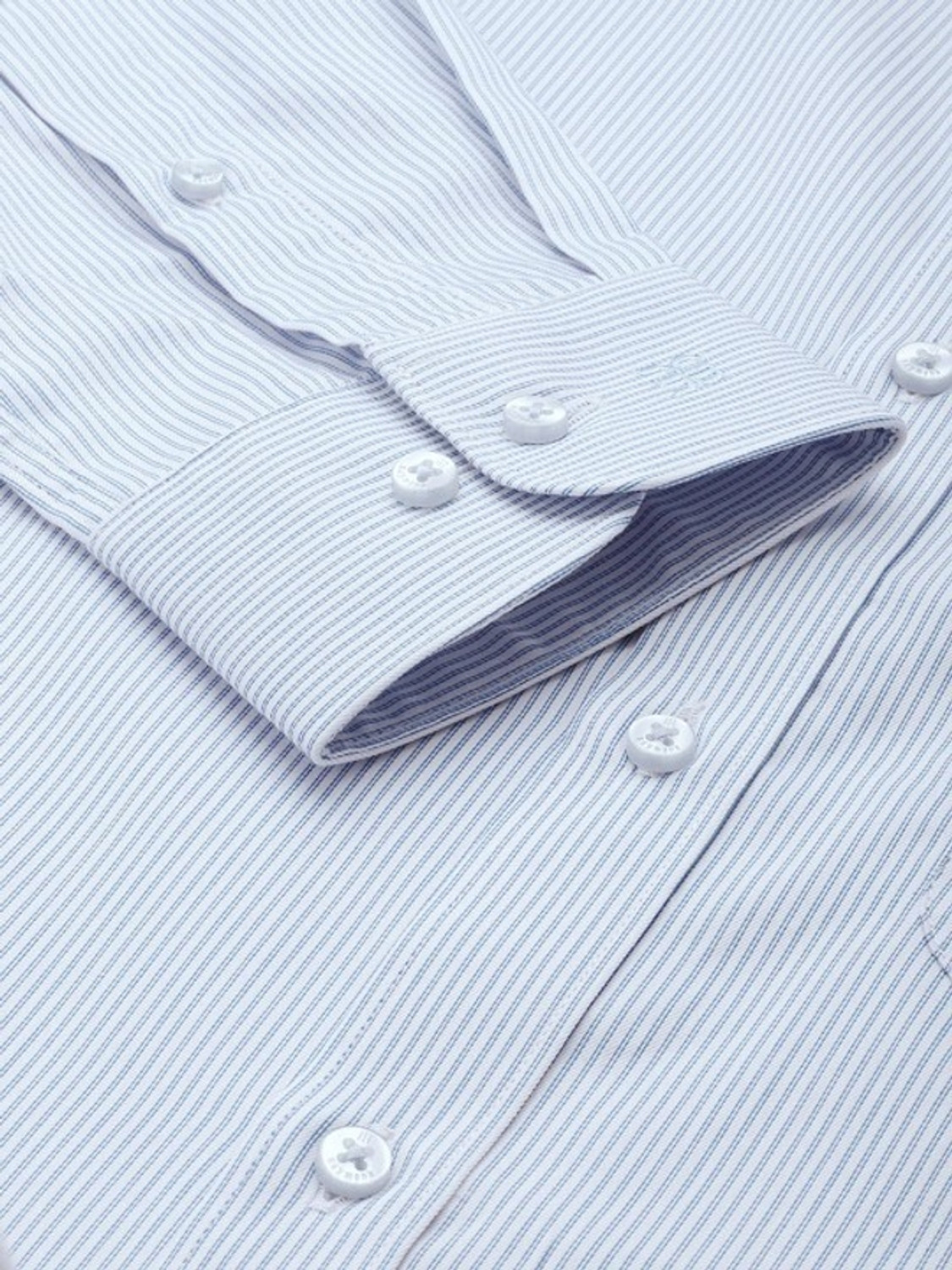 Image of Raymond Men Regular Fit Striped Formal Shirt