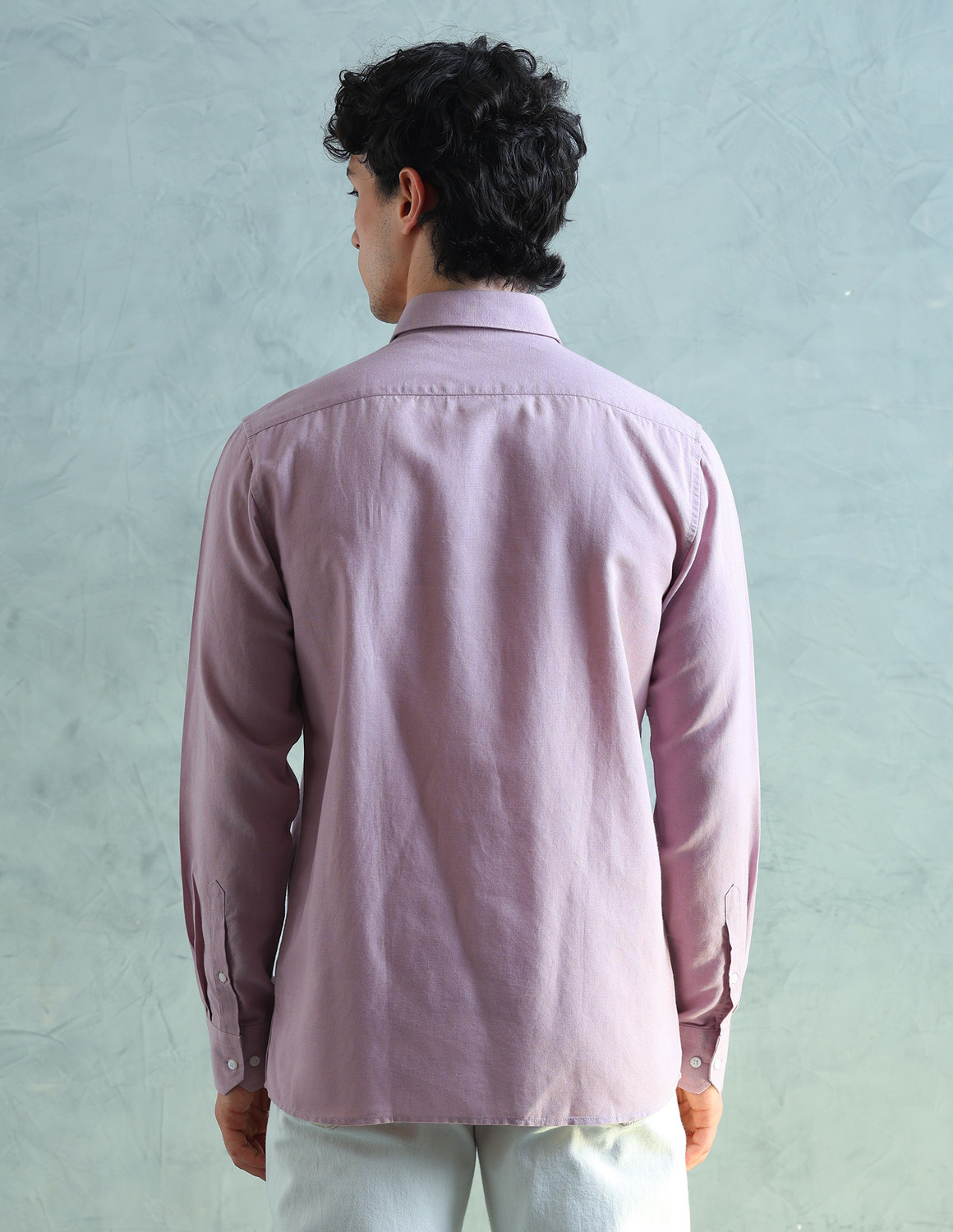 Image of Arrow Sport Men Solid Formal Purple Shirt