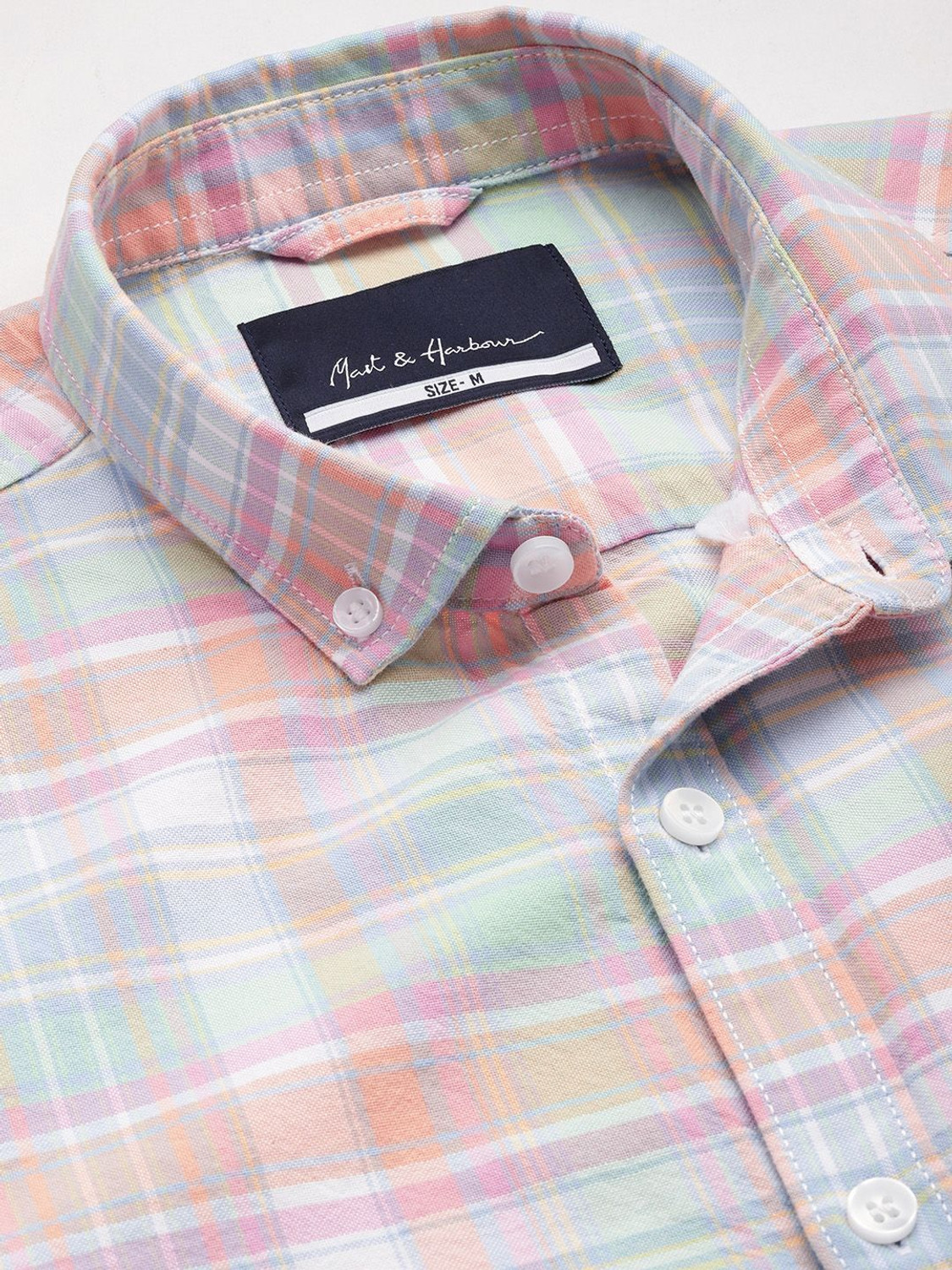 Image of Mast & Harbour Men Checkered Casual Multicolor Shirt