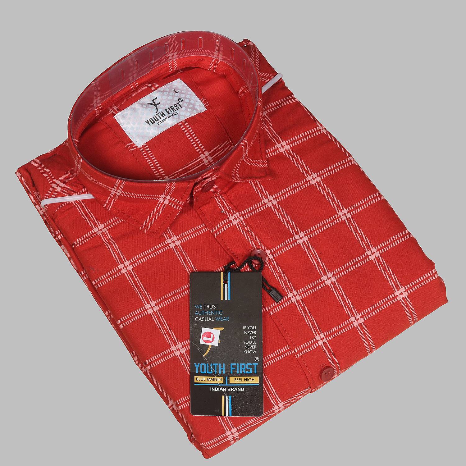 youth first Men Regular Fit Checkered Spread Collar Casual Shirt