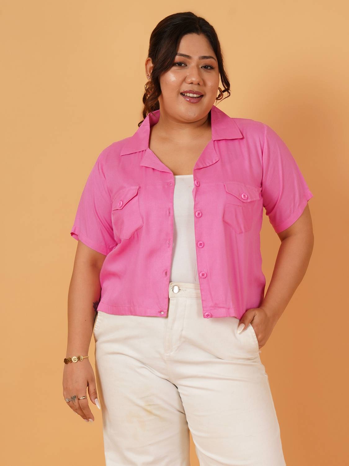 ANGOORI FASHION Women Solid Party Pink Shirt
