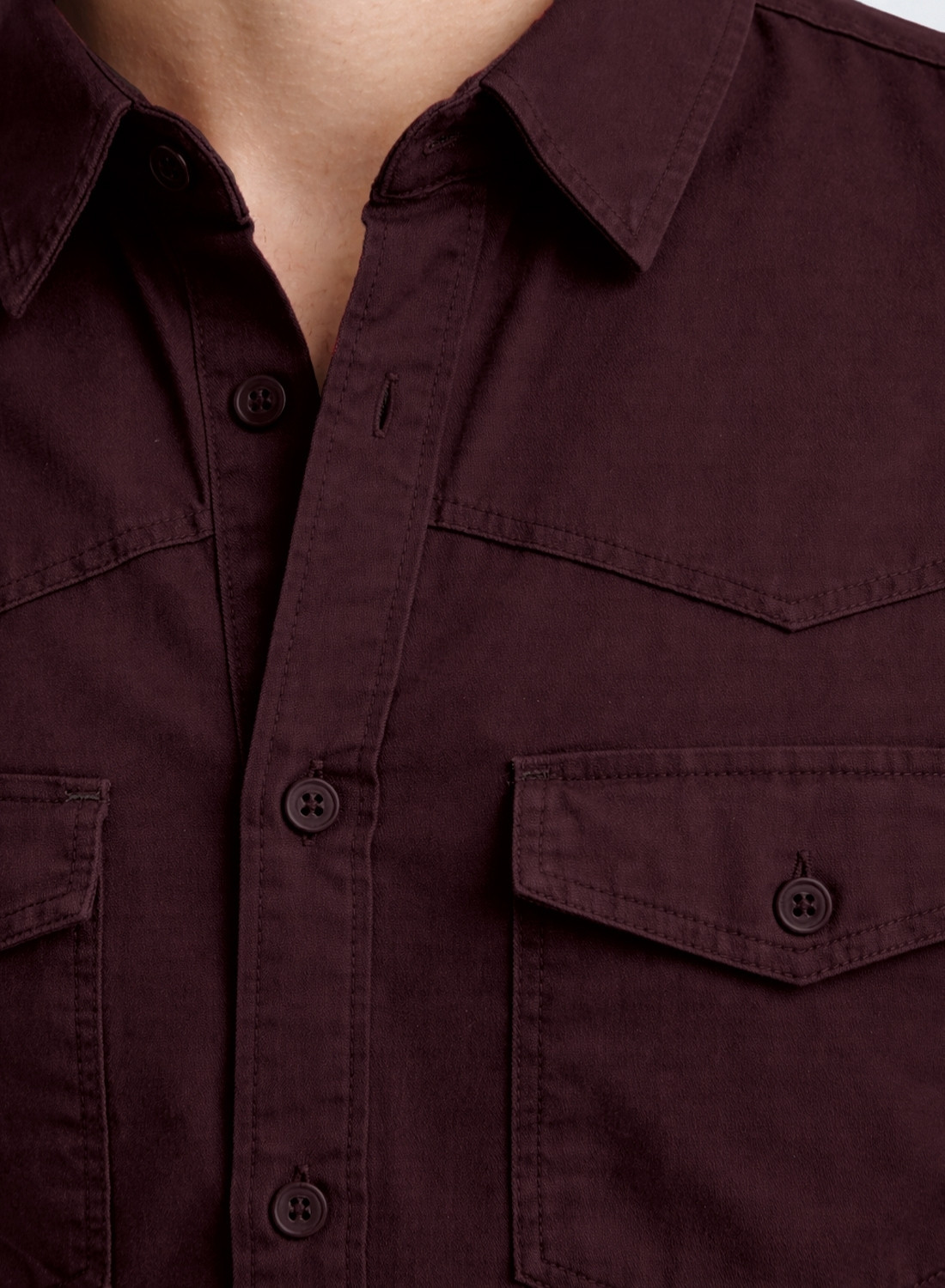 Image of ADRO Men Solid Casual Maroon Shirt