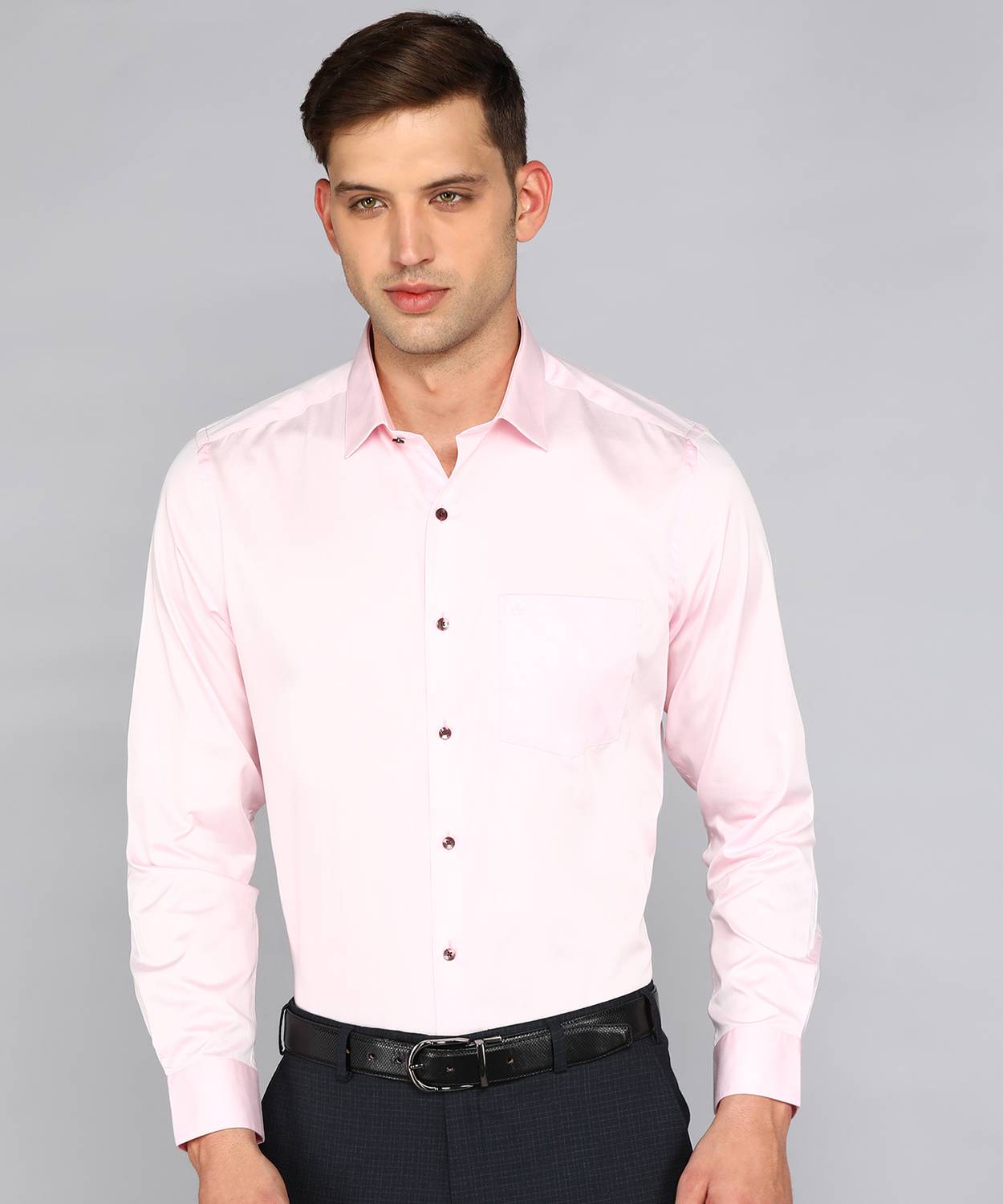 ARROW Men Solid Formal Pink Shirt
