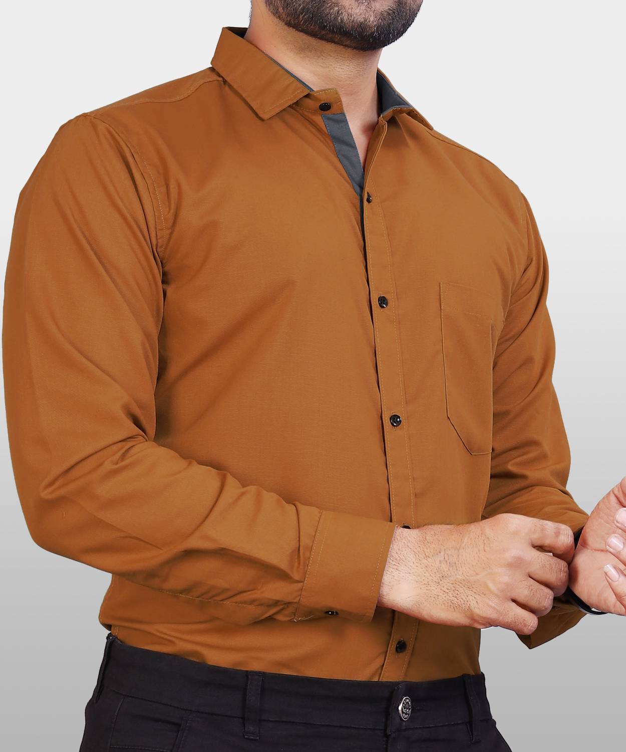 METRONAUT Men Regular Fit Solid Button Down Collar Casual Shirt