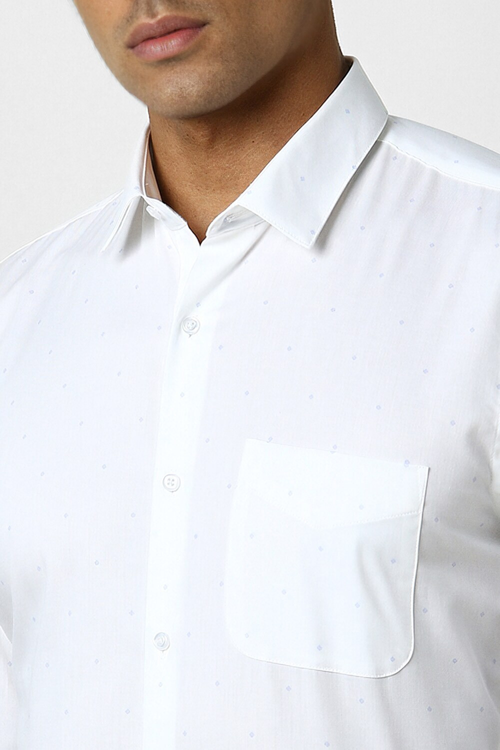 Image of PETER ENGLAND Men Printed Casual White Shirt