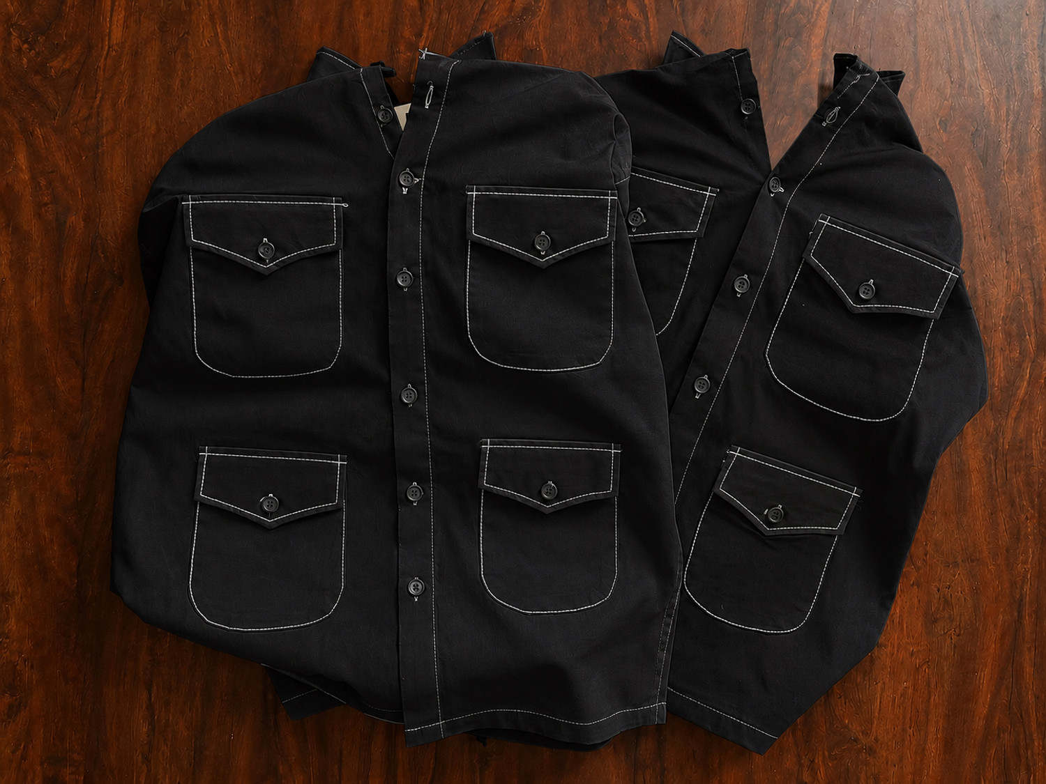 Image of Plus91 Men Solid Party Black Shirt