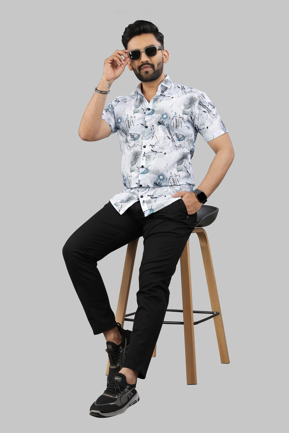 Image of Varidashi Men Printed Casual Multicolor Shirt