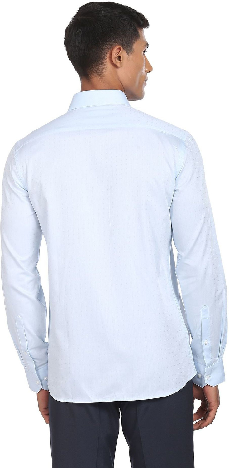 Image of ARROW Men Printed Formal Blue Shirt