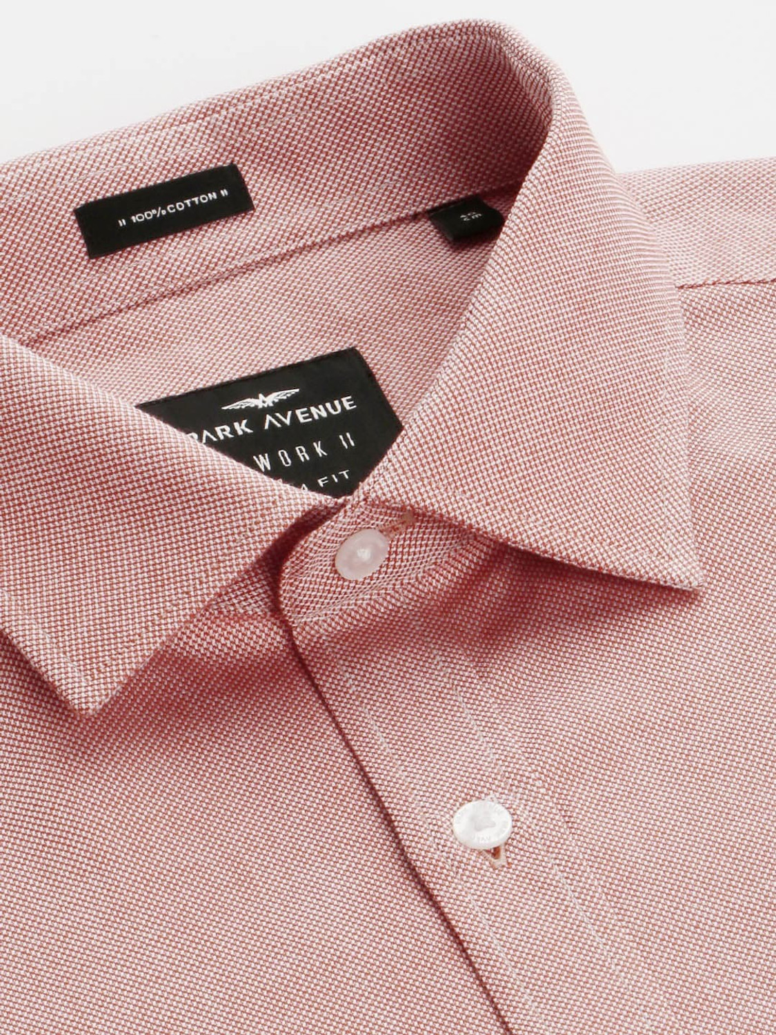 Image of PARK AVENUE Men Self Design Formal Pink Shirt