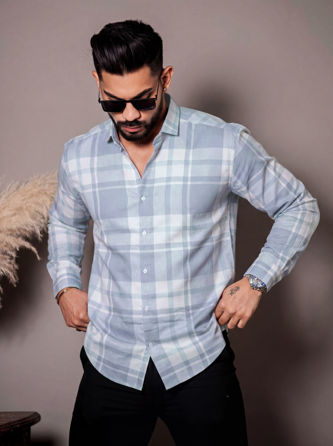 Image of BIKIT Men Checkered Casual Multicolor Shirt