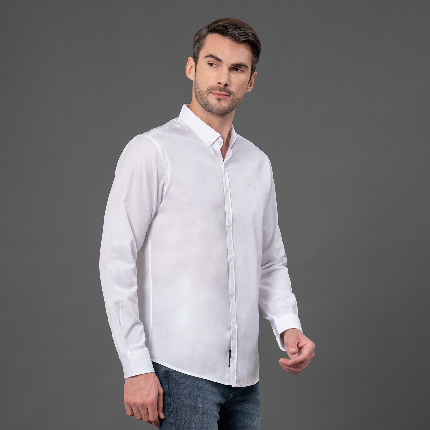 Image of RED TAPE Men Solid Casual White Shirt