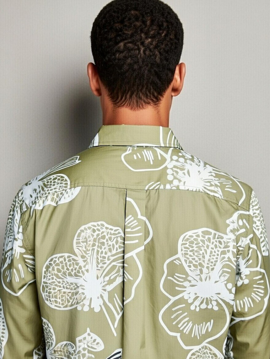 Image of UnM Men Floral Print, Printed Casual Light Green Shirt