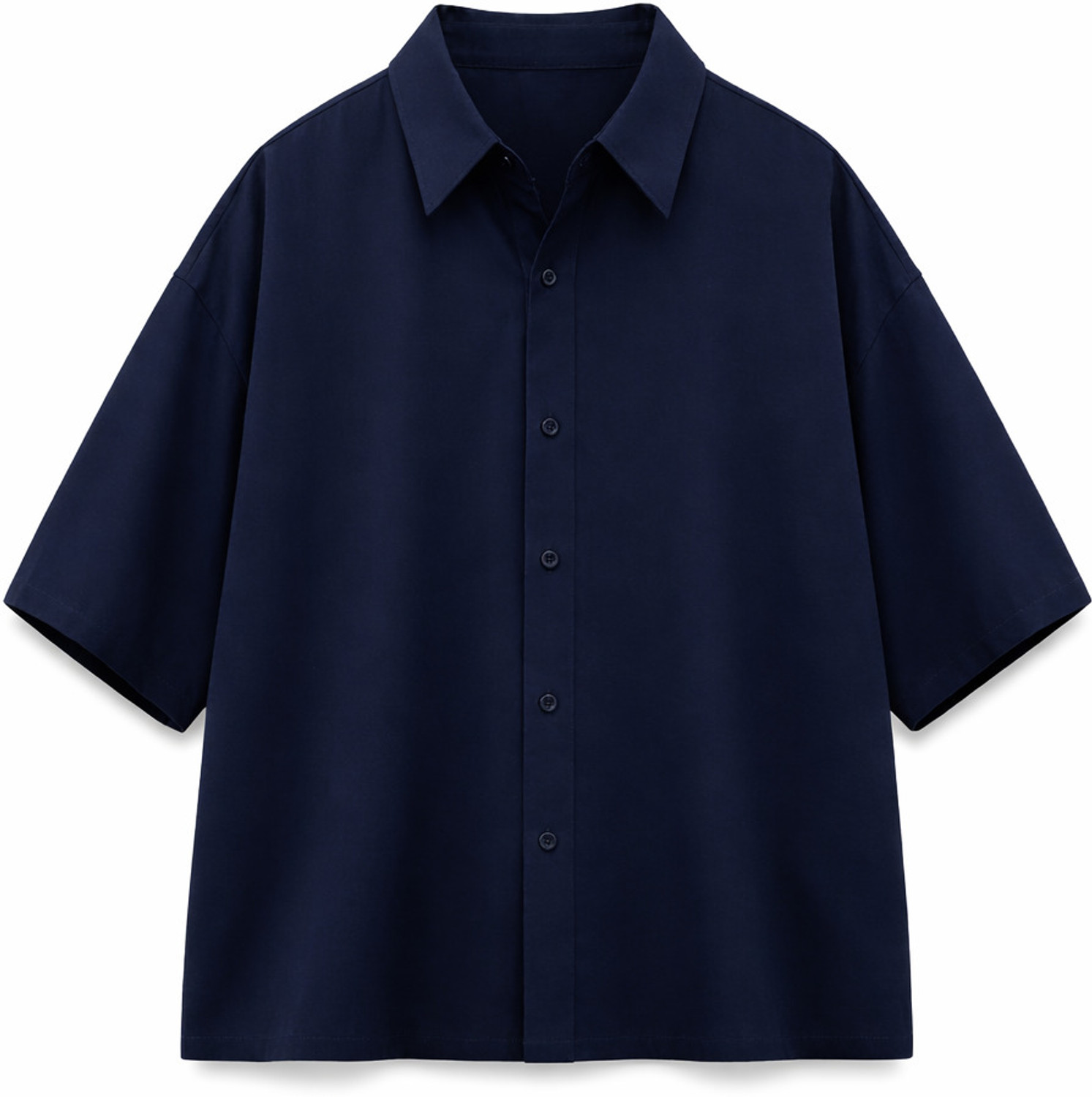 Image of SHABIB Men Solid Casual Blue Shirt