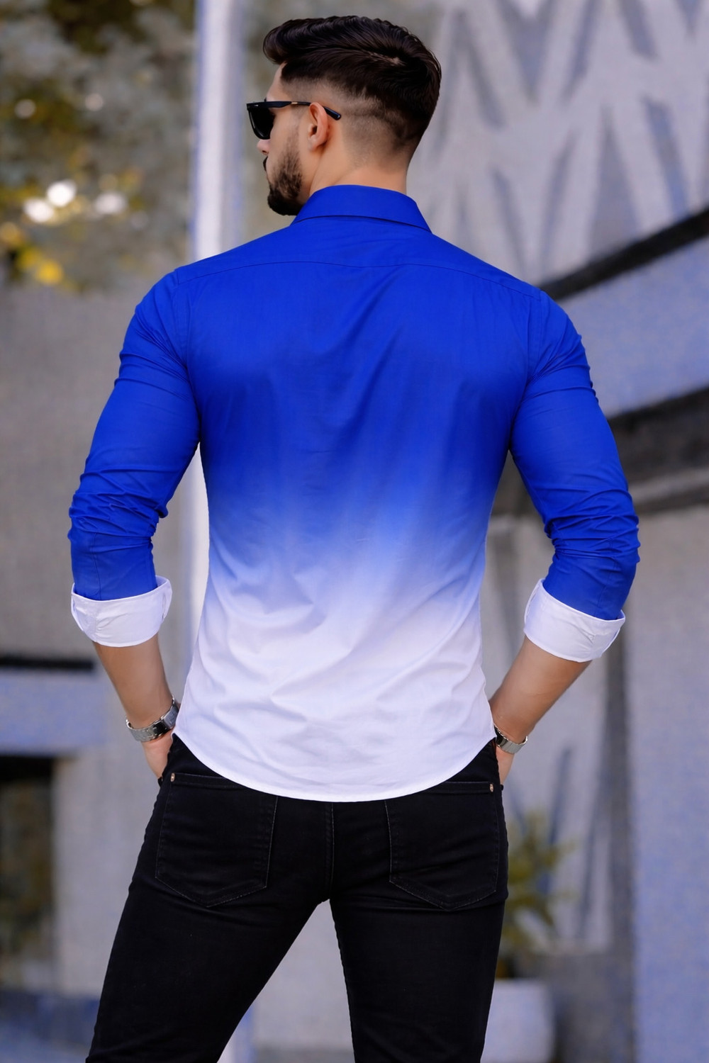 Image of Uiriuy Men Dyed /Ombre Casual Multicolor Shirt
