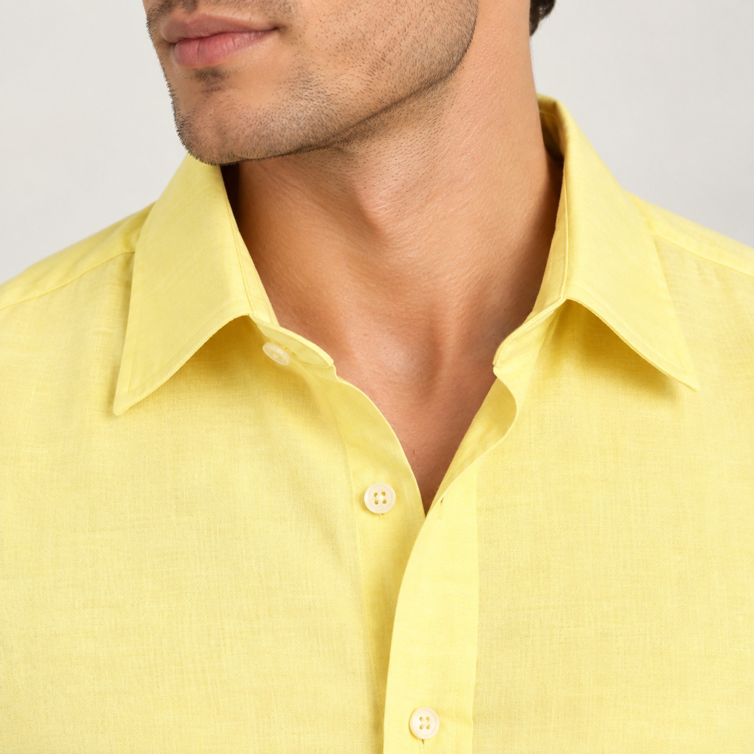 Image of GCX Men Regular Fit Solid Spread Collar Formal Shirt
