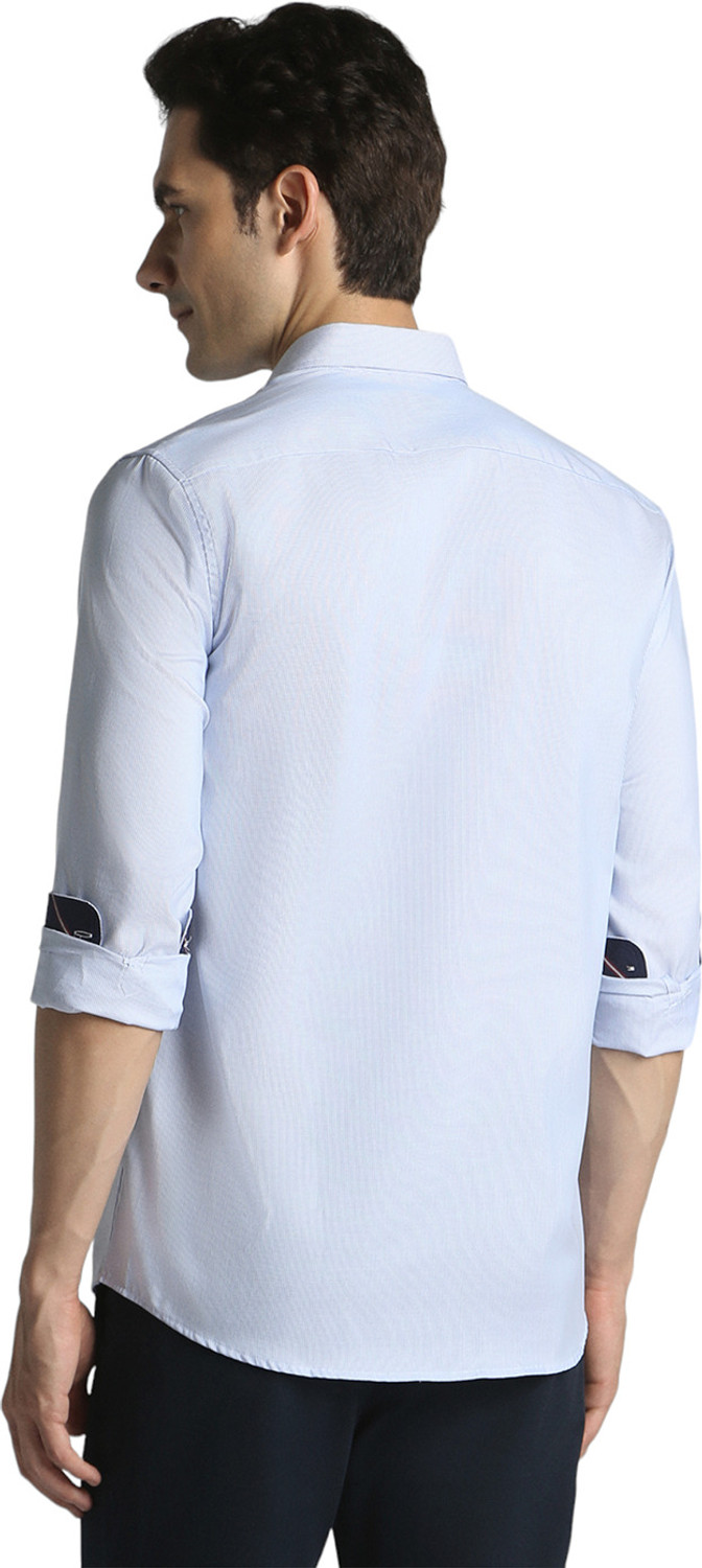 Image of PETER ENGLAND Men Solid Casual Blue Shirt