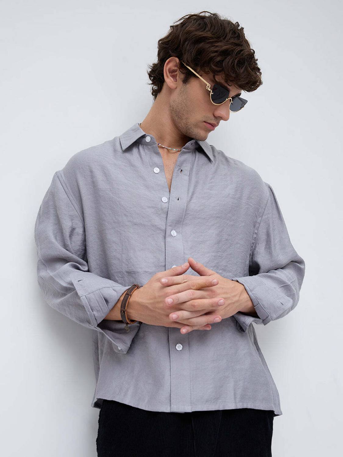 VASTRADO Men Grey Casual Shirt