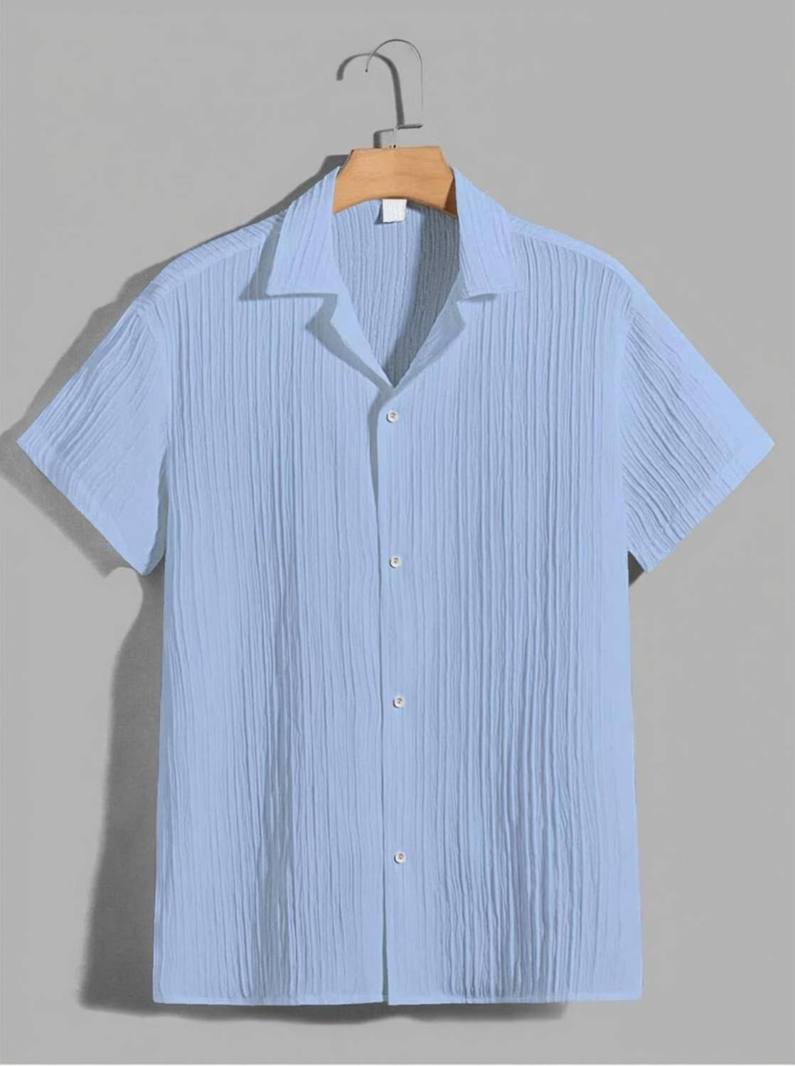 BlueMatrix Men Solid Casual Light Blue Shirt