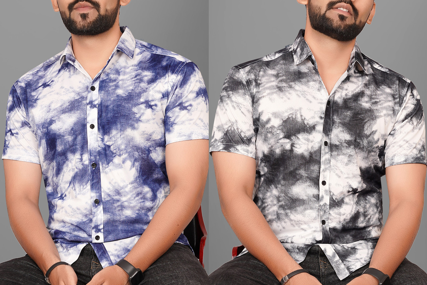 Image of Voroxy Men Dyed /Ombre Casual Multicolor Shirt