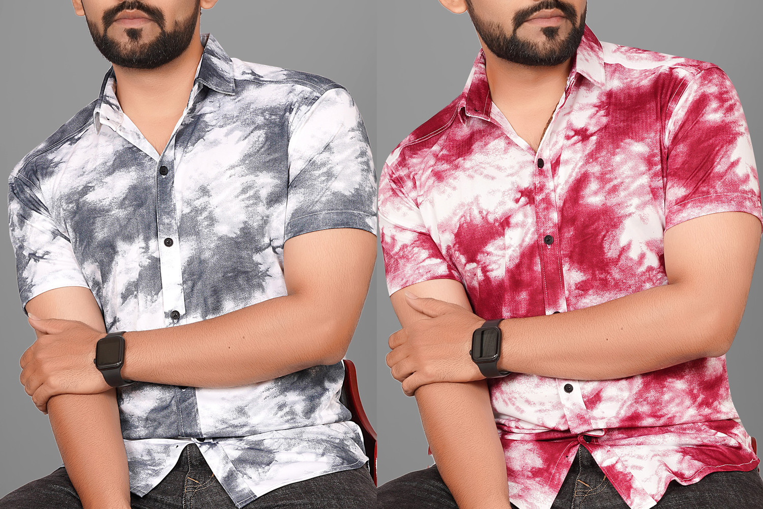 Image of Voroxy Men Dyed /Ombre Casual Multicolor Shirt